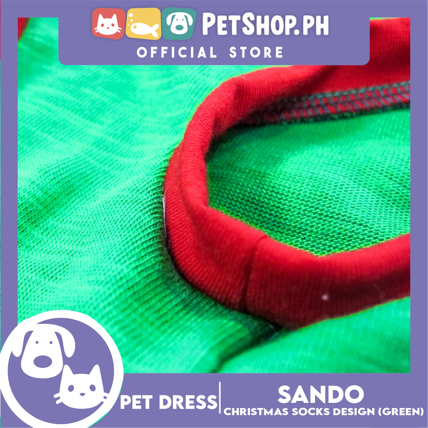 Pet Shirt (Large) Christmas Stocking with Red Piping Sleeveless for Puppy, Small Dog and Cats- Sando Breathable Clothes,Pet T-shirt,Sweat Shirt - Image 4