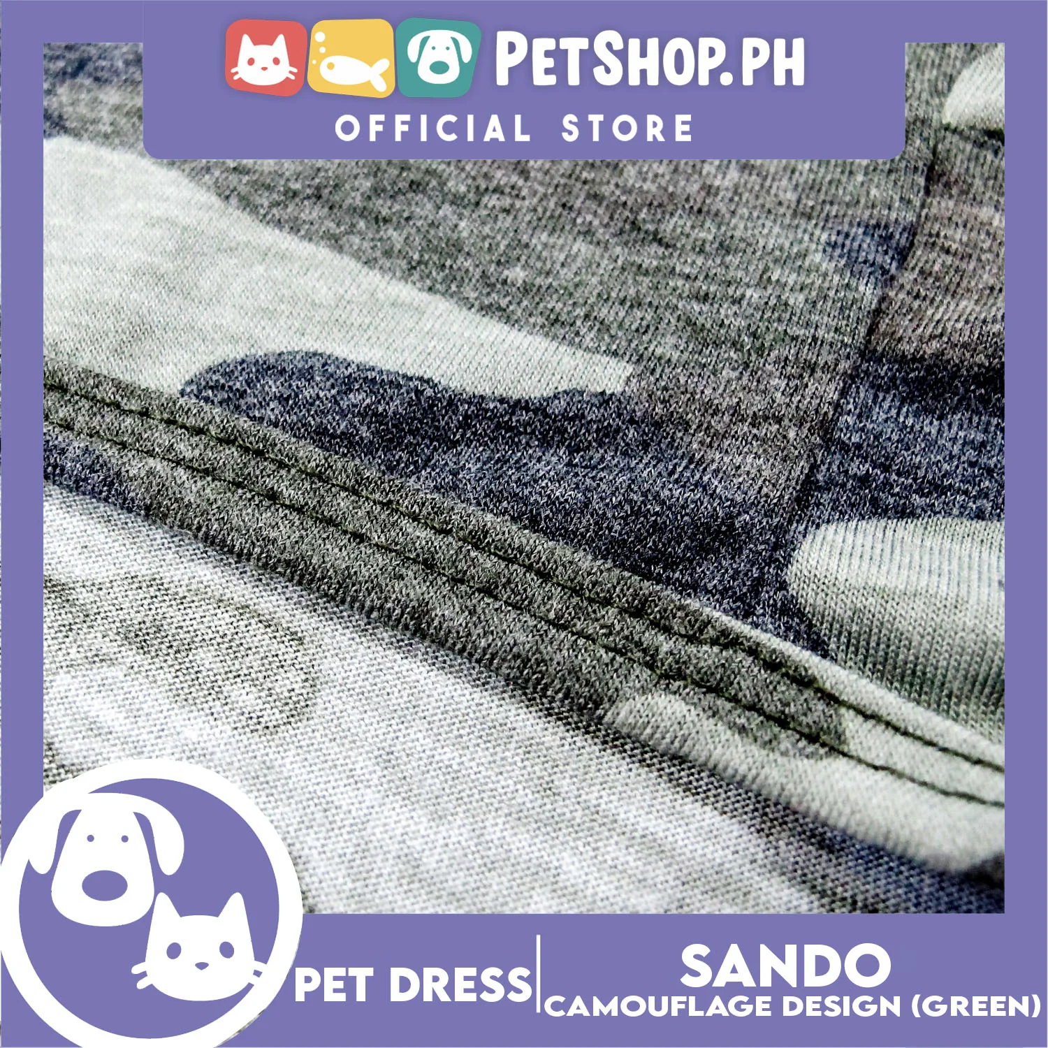 Pet Shirt Pet Sando Camouflage Design Sleeveless Green (Small) for Puppy, Small Dogs and Cats - Image 3