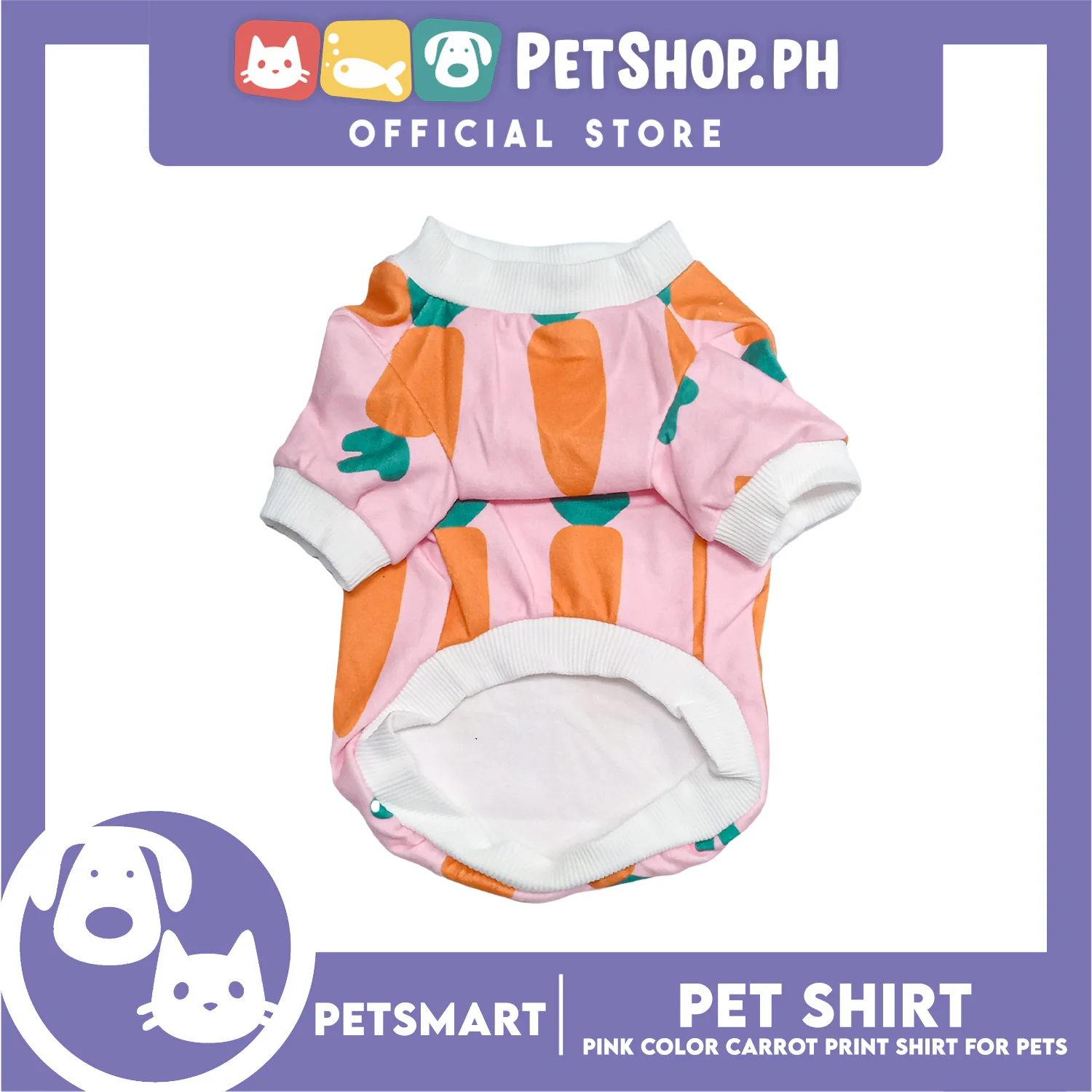 Pet Shirt Pink Color Carrot Print Shirt (Medium) for Cats and Dogs Pet Clothes - Image 3