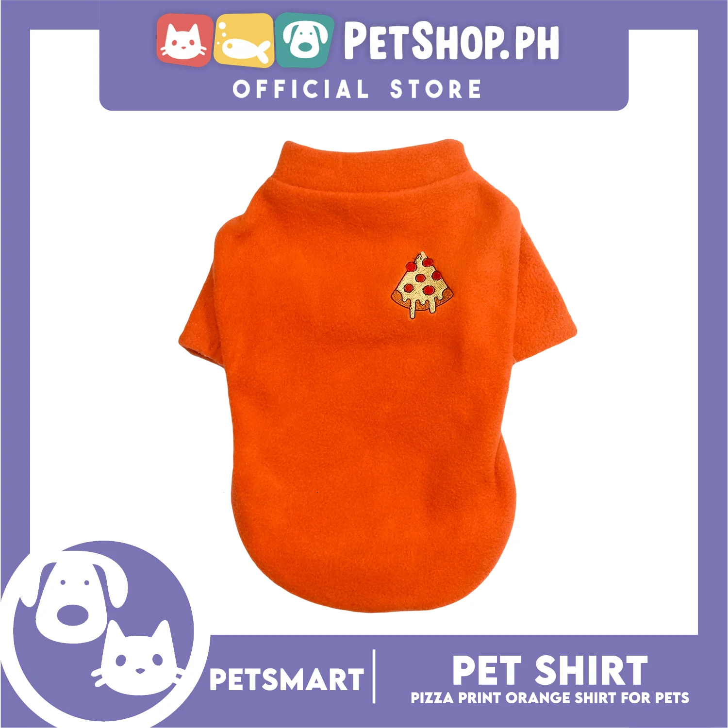 Pet Shirt Pizza Print Orange (Large) for Cats and Dogs Pet Clothes - Image 4