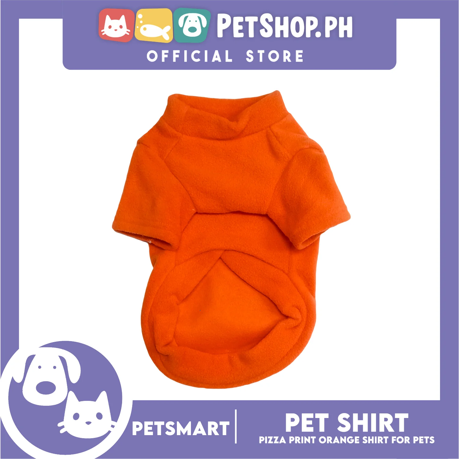 Pet Shirt Pizza Print Orange (Medium) for Cats and Dogs Pet Clothes - Image 4