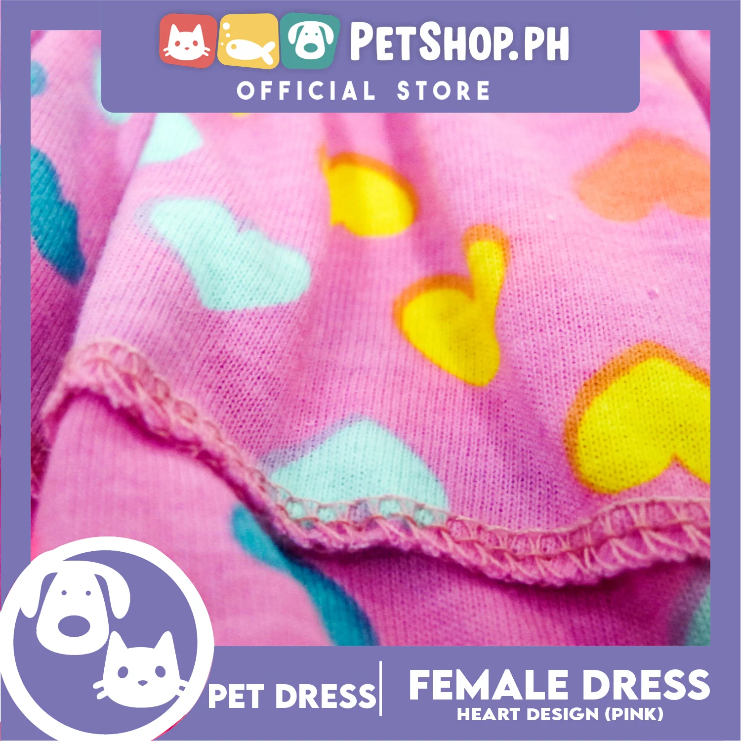 Pet Shirt Purple Dress Sando Shirt with Heart Design (Medium) Perfect Fit for Dogs and Cats Cloth - Image 5