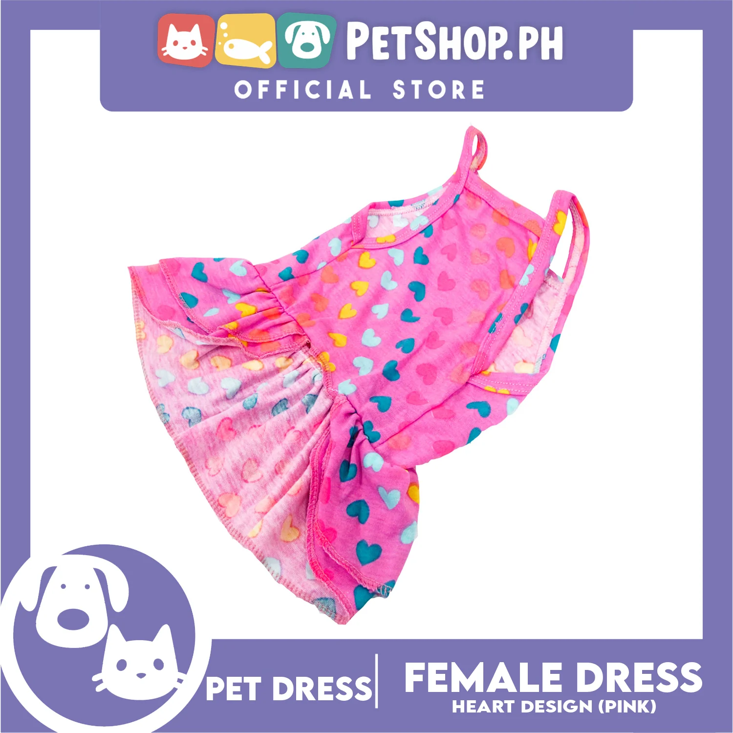 Pet Shirt Purple Dress Sando Shirt with Heart Design (Small) Perfect Fit for Dogs and Cats Cloth - Image 4