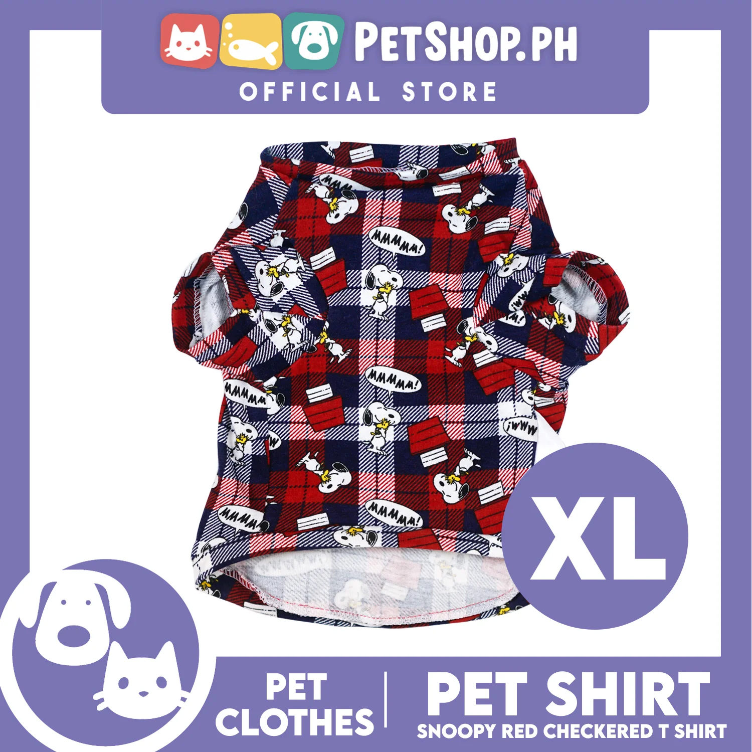 Pet Shirt Red Checkered Design Pet Clothes (Extra Large) Perfect Fit for Dogs and Cats