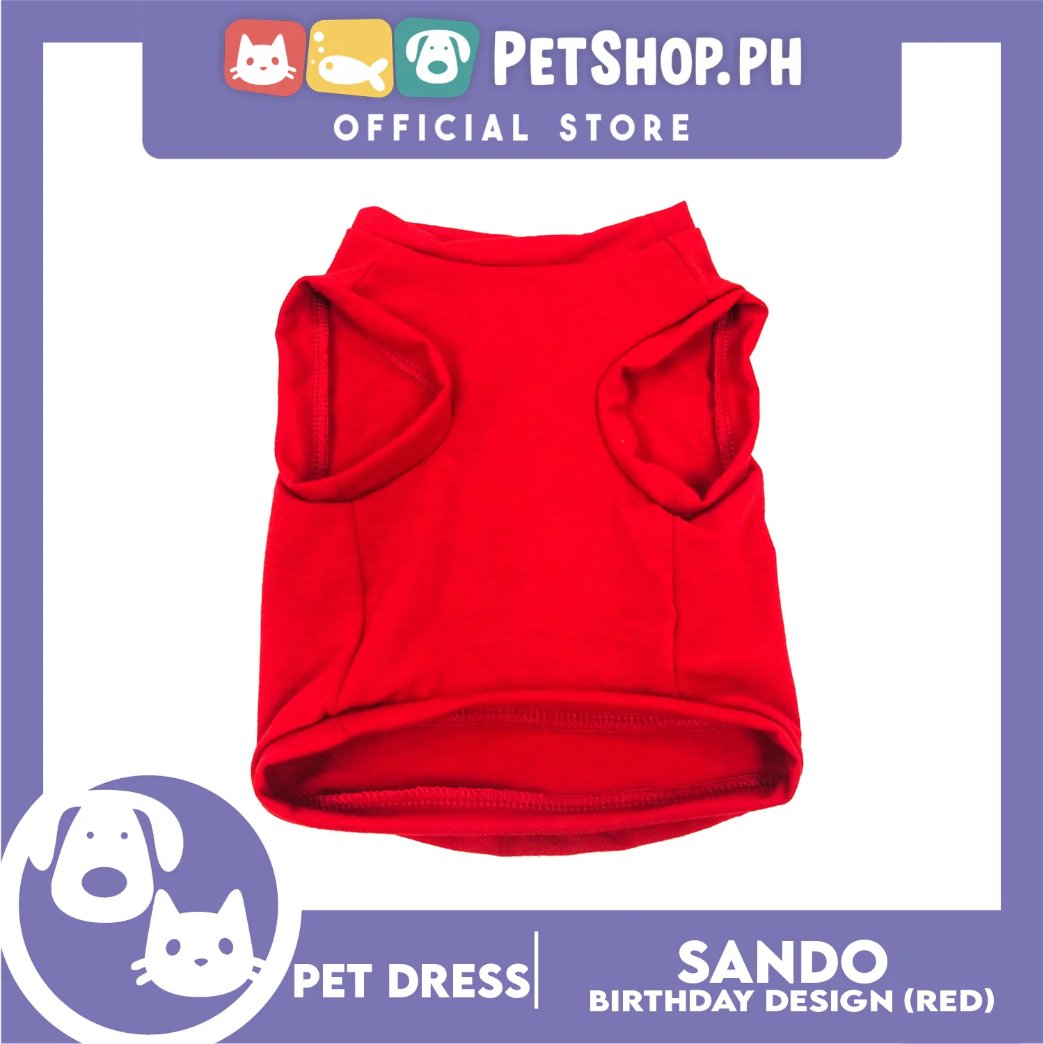 Pet Shirt Sleeveless (Medium) with It's My Birthday at Back for Puppy, Small Dog, & Cat- Sando Breathable Clothes, Pet T-shirt, Dog Sando - Image 3