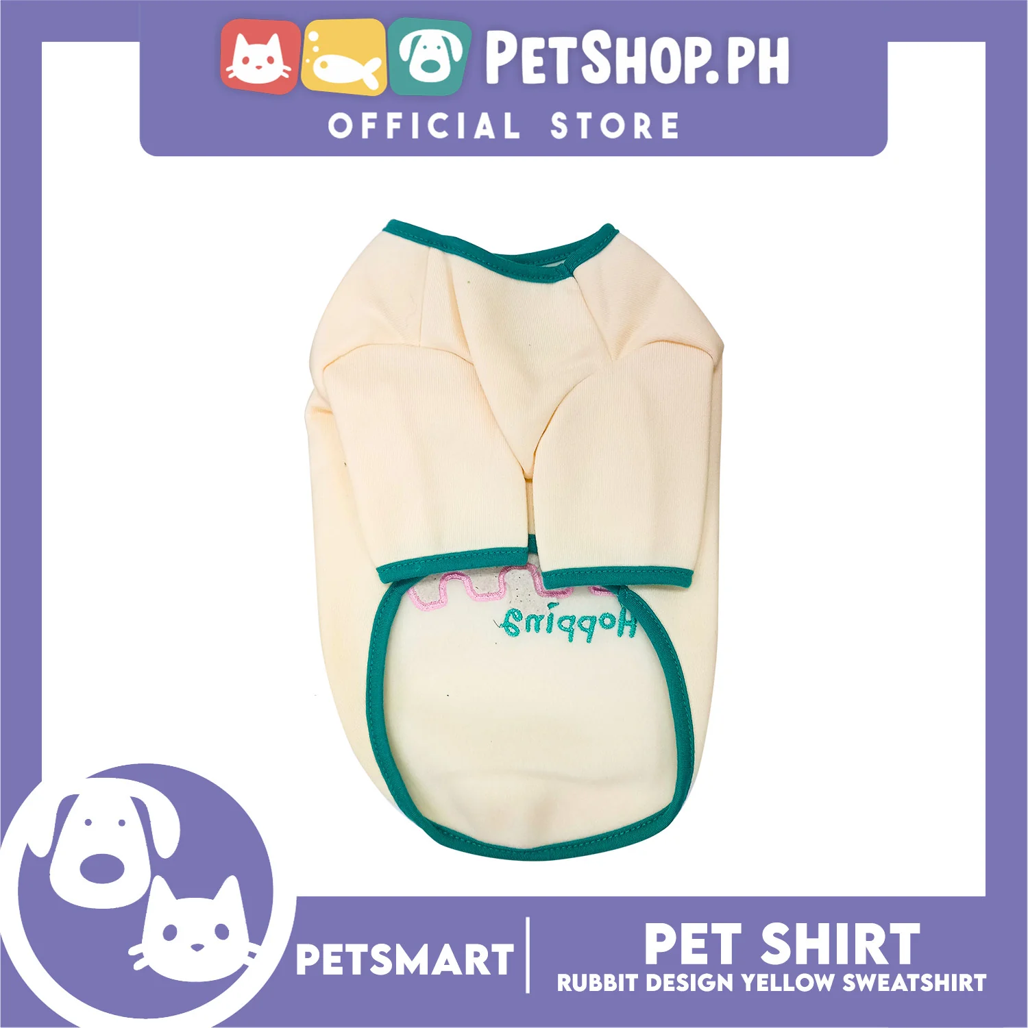 Pet Shirt Yellow Sweat Shirt Dog Design (Medium) for Cats and Dogs - Image 2