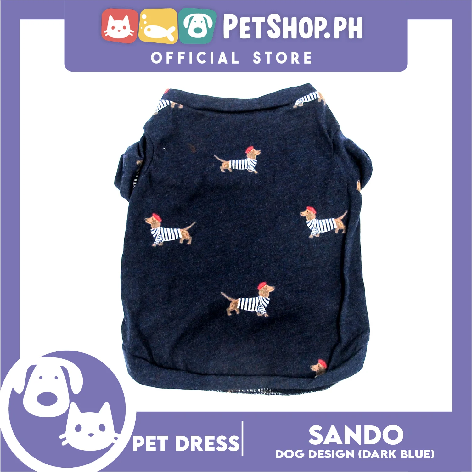 Pet T-Shirt Cute Daschund (Large) with Hat Print for Puppy, Small Dog- Breathable Clothes,Pet T-shirt, Sweatshirt - Image 5