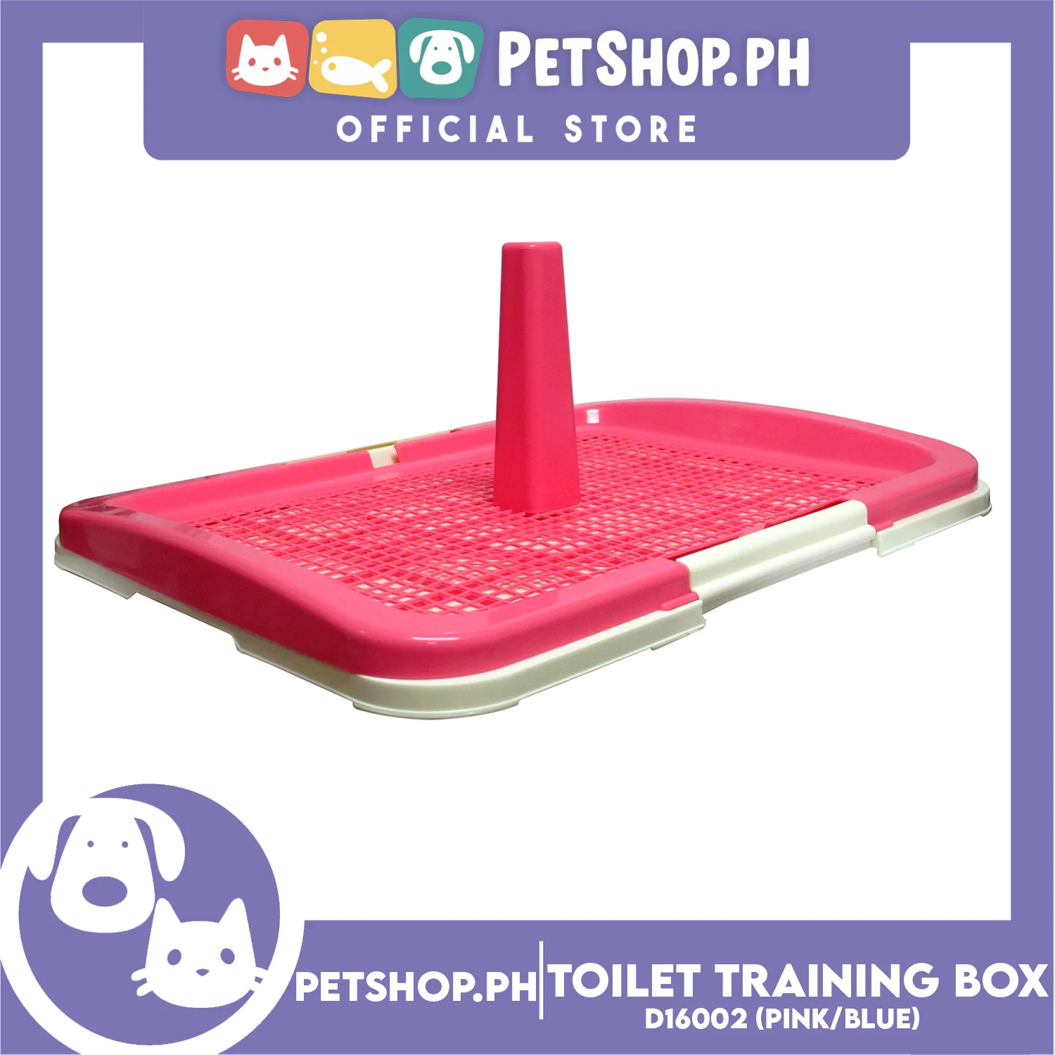 Pet Toilet Training Box 12x19'' D16002 (Pink) for Puppies and Kitties - Image 2