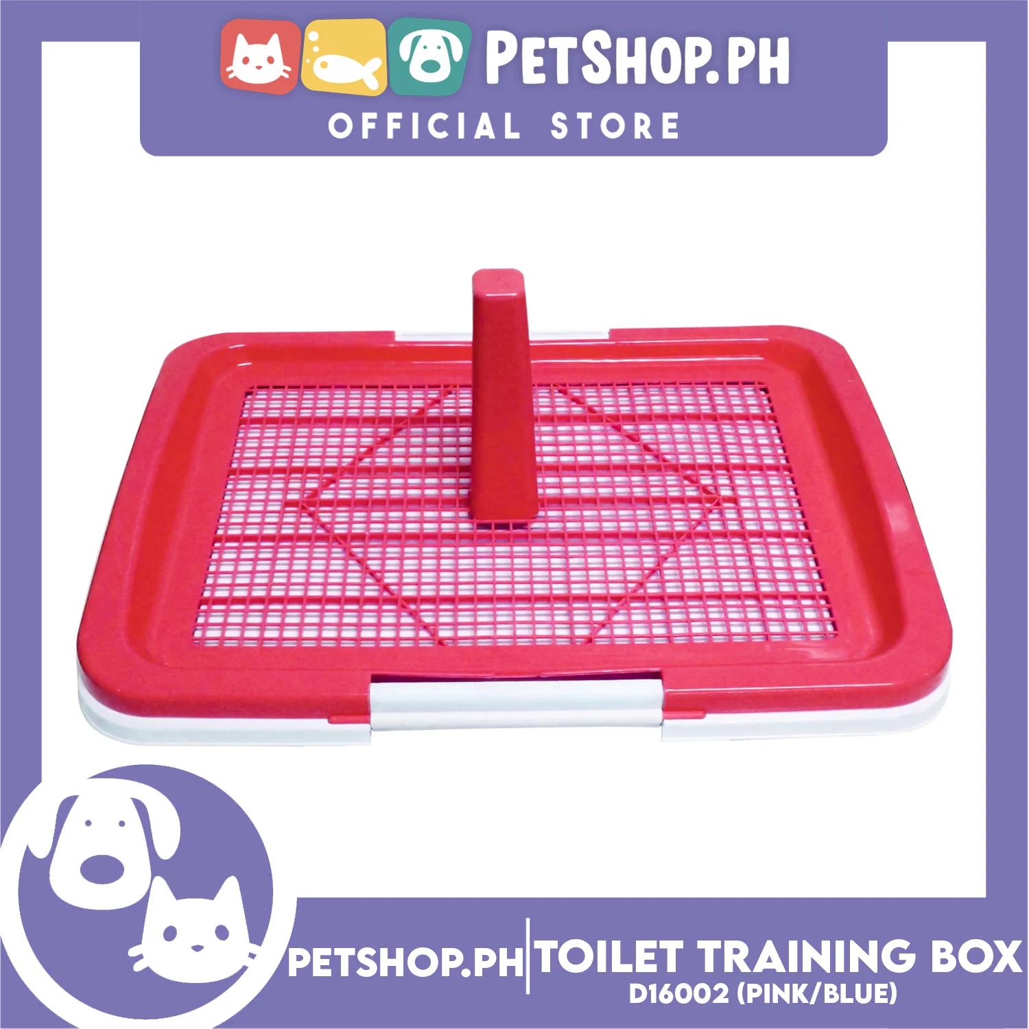 Pet Toilet Training Box 12x19'' D16002 (Pink) for Puppies and Kitties - Image 3