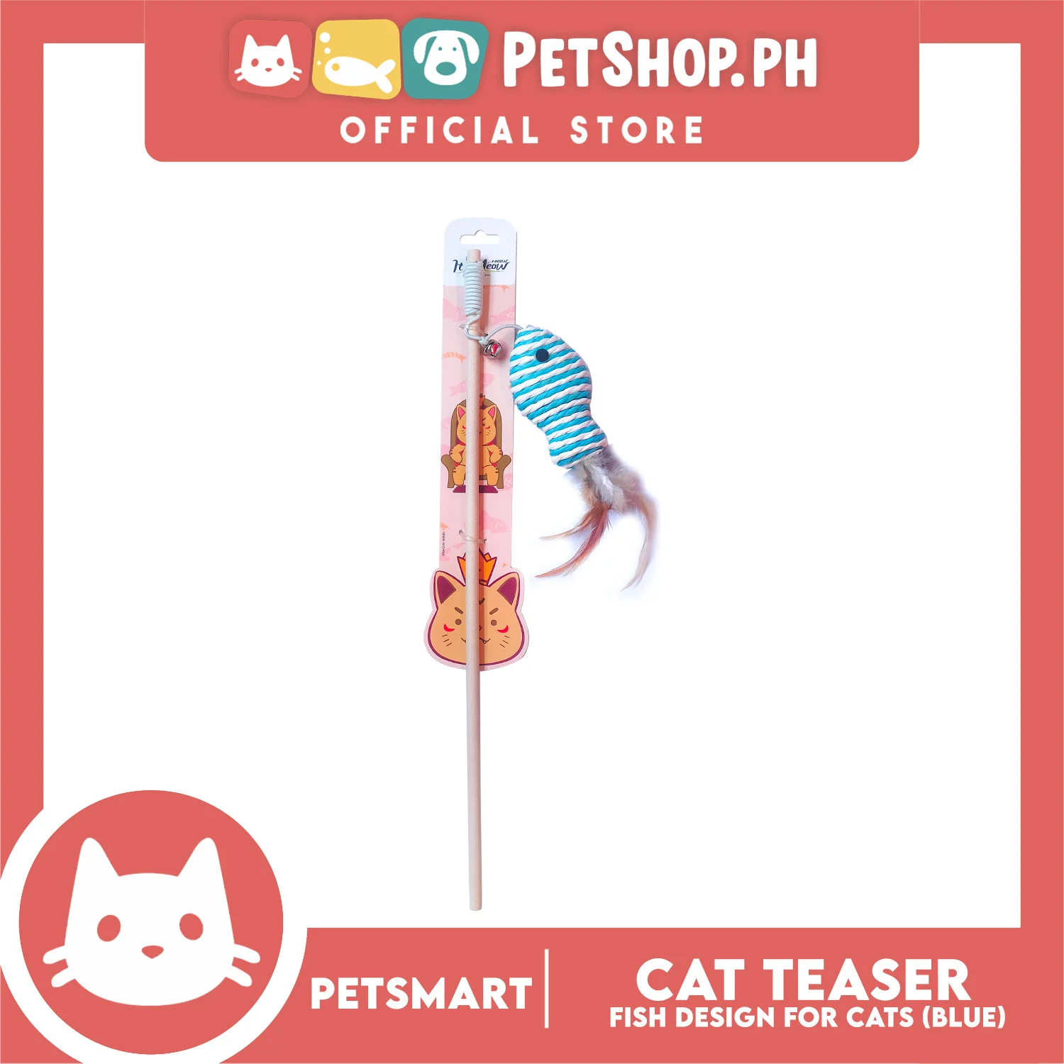 Pet Toy Cat Teaser Fish Design (Blue) - Image 3