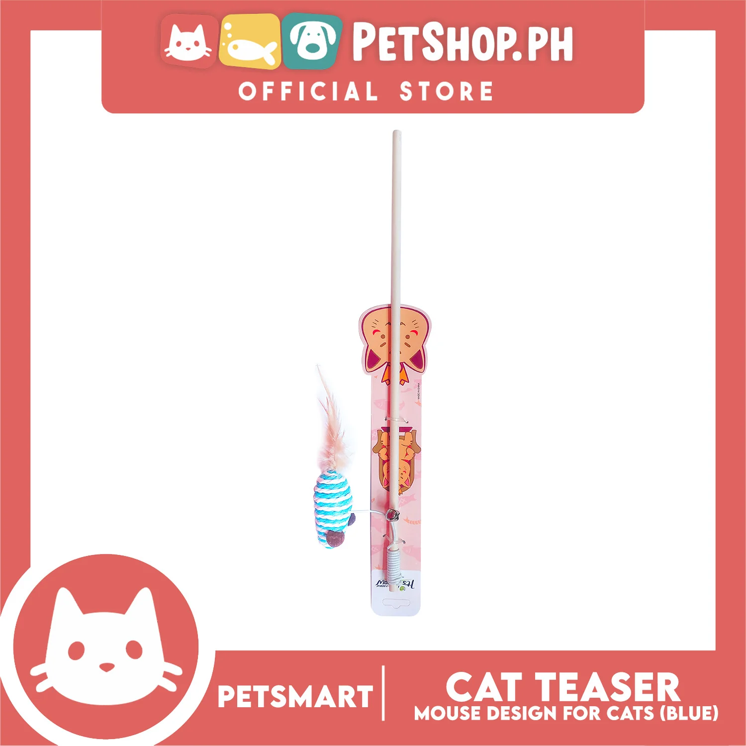 Pet Toy Cat Teaser Mouse Design (Blue) - Image 3