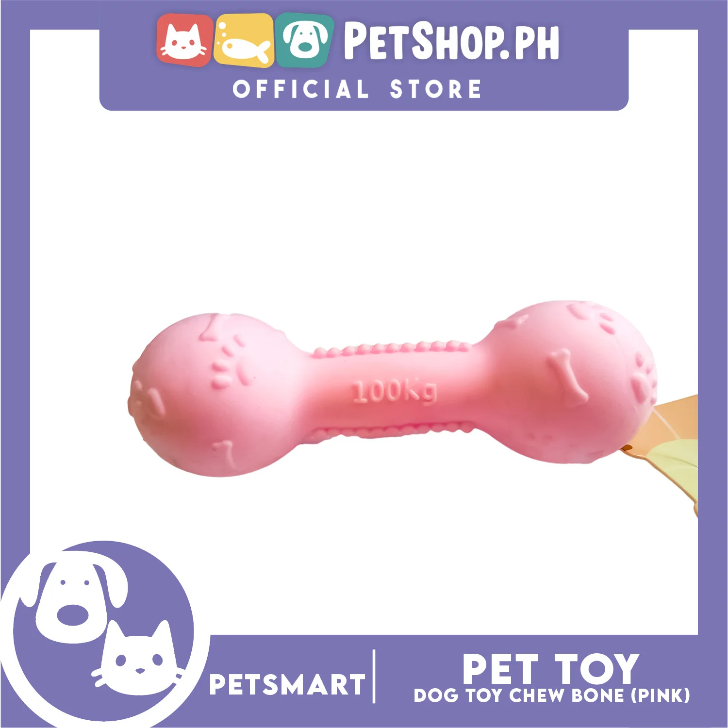 Pet Toy Dog Chew Bone Design (Pink) - Image 3