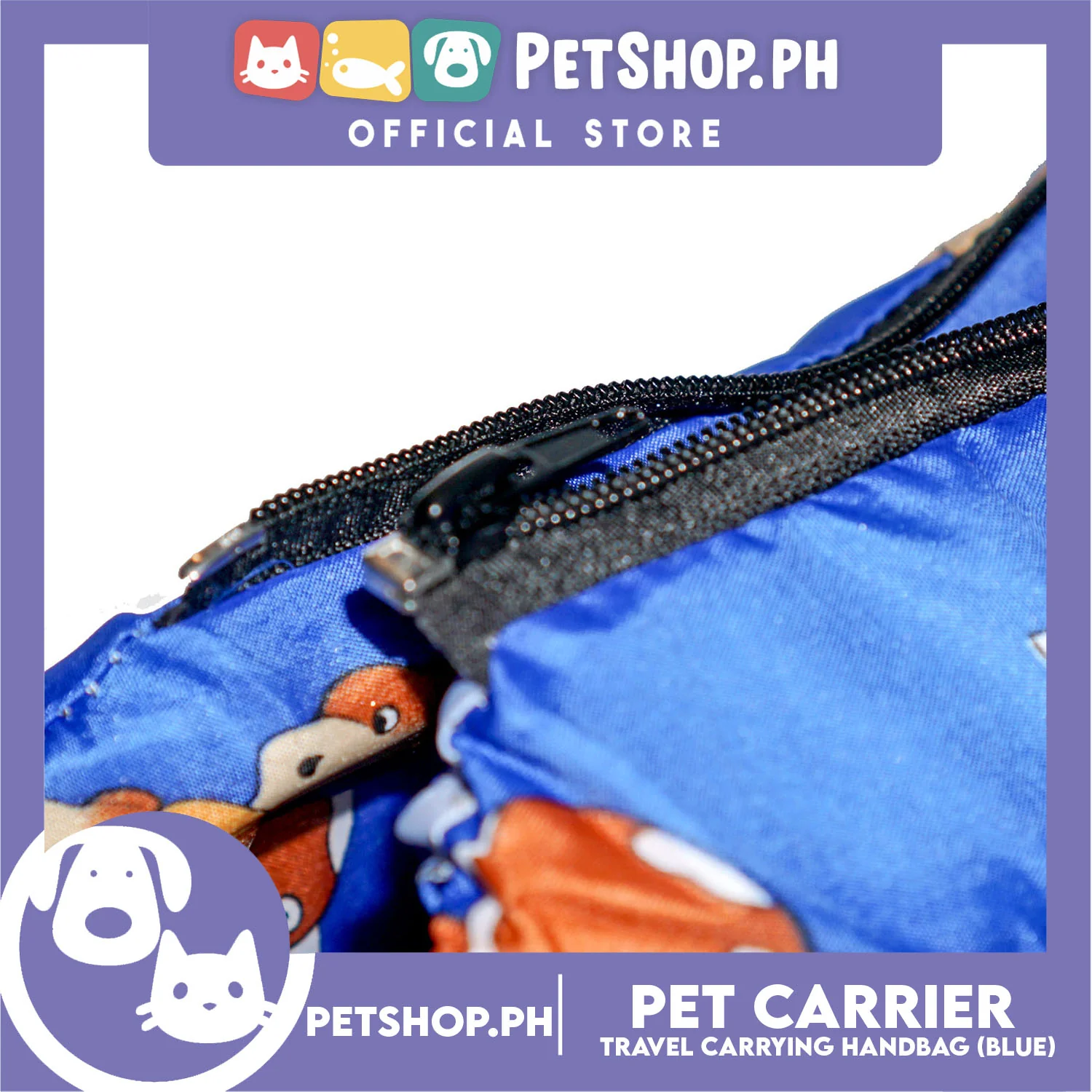Pet Travel Handbag Carrier Dog Design Small for Little Medium Dogs Puppy Cats (Blue) - Image 6
