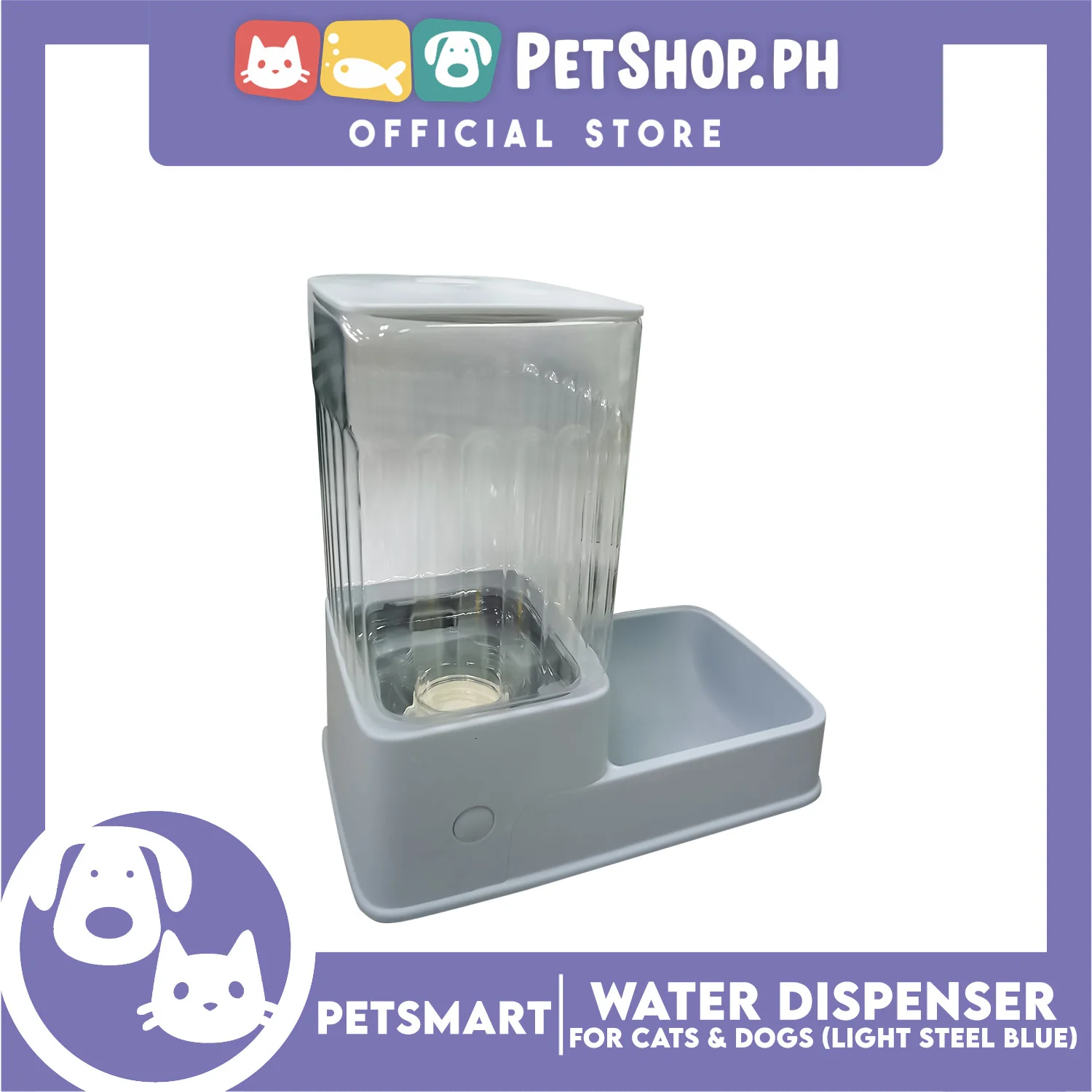 Pet Water Dispenser 3.5 Liters (Light Steel Blue) with Anti-Slip Rubber for Cats and Dogs - Image 6