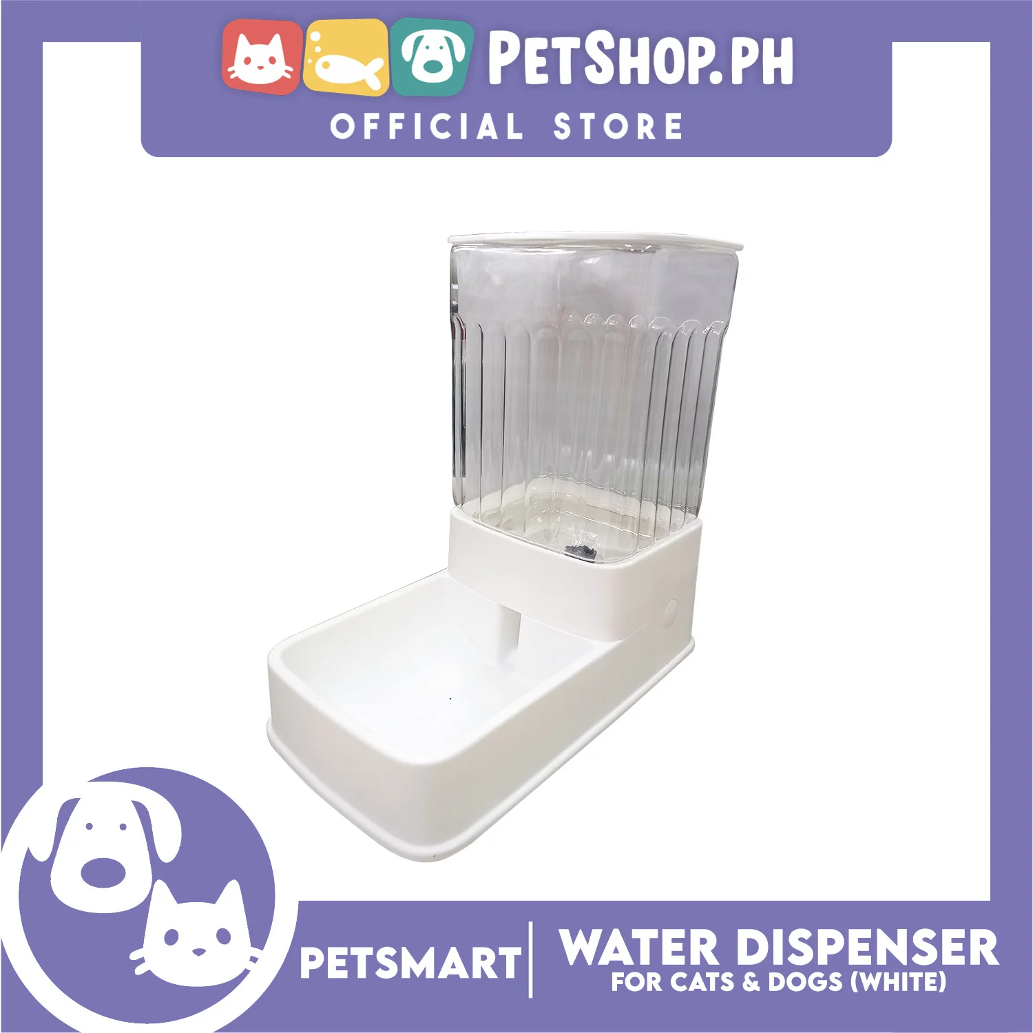 Pet Water Dispenser 3.5 Liters (White) with Anti-Slip Rubber for Cats and Dogs - Image 5