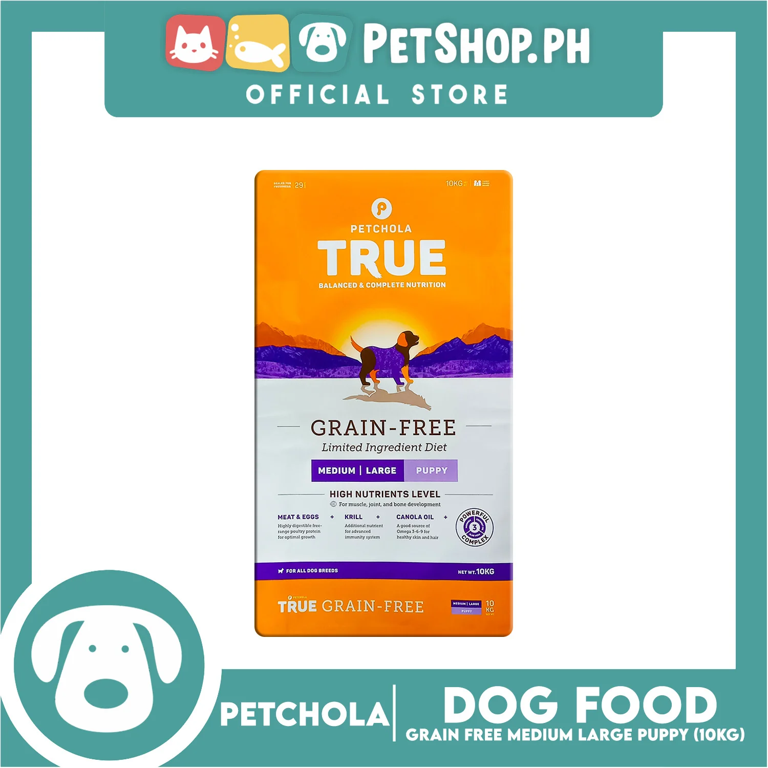Petchola True Grain Free Medium to Large Breeds (Puppy) Dog Food 10kg - Image 3