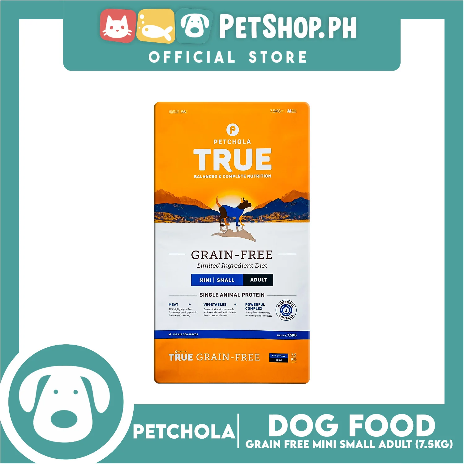 Petchola True Grain Free Mini to Small Breeds (Adult) Dog Food 7.5kg - Image 2
