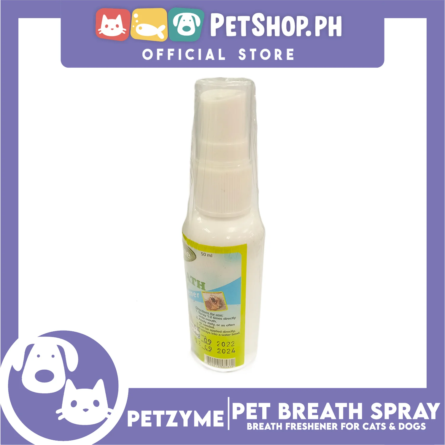 Petzyme Peppermint Natural Pet Breath Spray (Breath Freshener) 50ml - Image 5