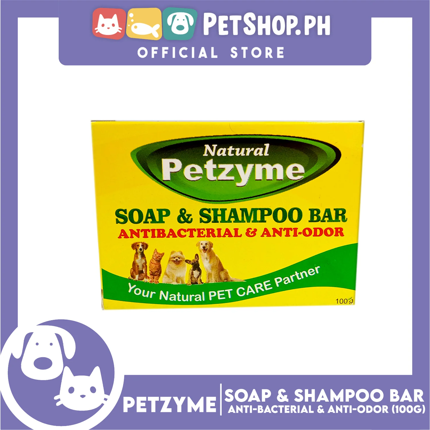 Petzyme Soap And Shampoo Bar 100g Anti-Bacterial And Anti-Odor, Pets Soap - Image 5