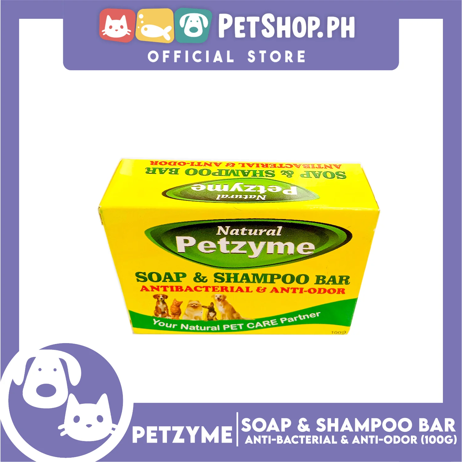 Petzyme Soap And Shampoo Bar 100g Anti-Bacterial And Anti-Odor, Pets Soap - Image 6