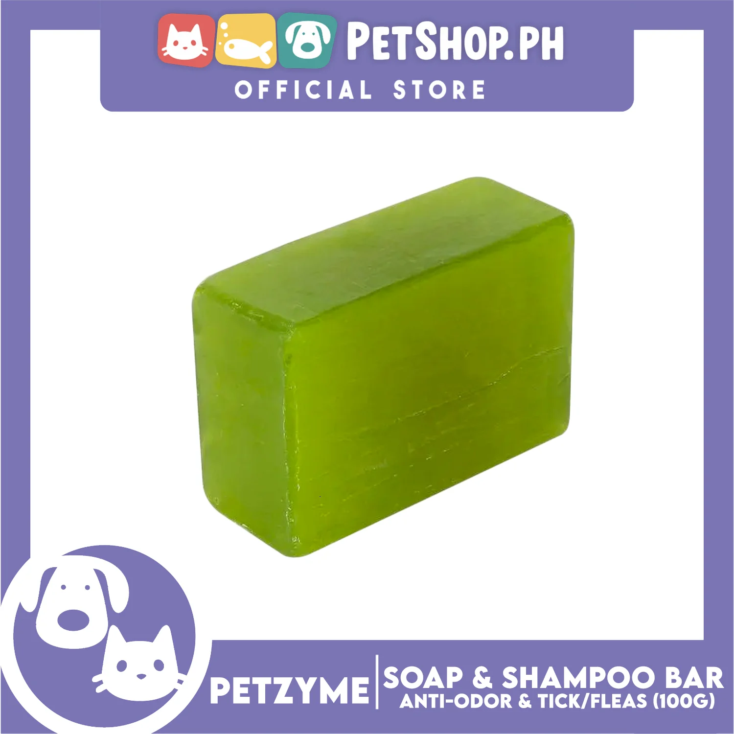 Petzyme Soap And Shampoo Bar Madre De Cacao 100g Anti-Odor And Anti-Ticks Fleas, Pets Soap - Image 2