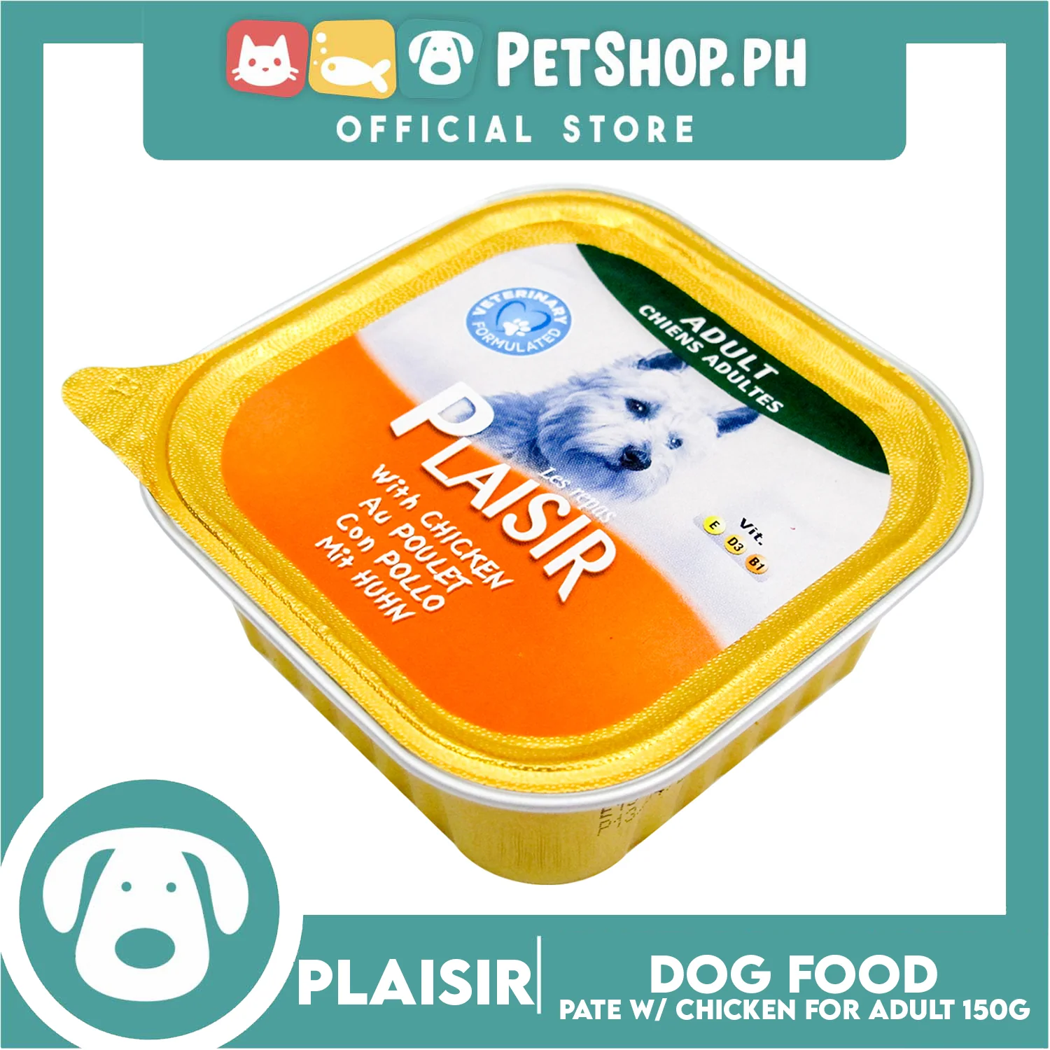 Plaisir Pate With Chicken 150g Dog Wet Food For Adult - Image 3