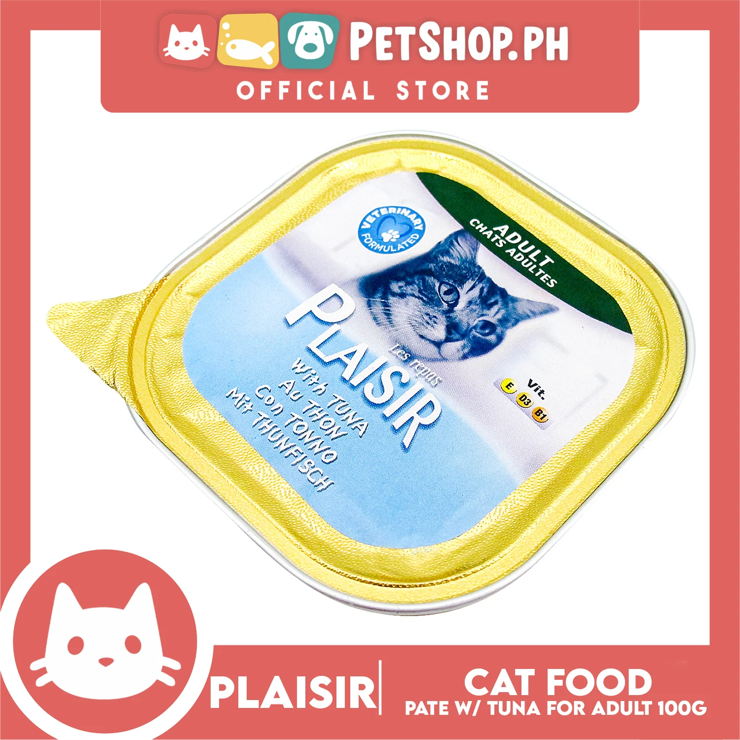 Plaisir Pate With Tuna 100g Cat Wet Food For Adult - Image 2