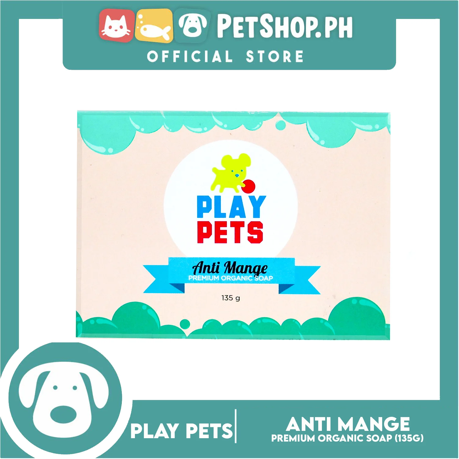 Play Pets Premium Organic Soap 135g (Anti-Mange) Dog Soap - Image 3