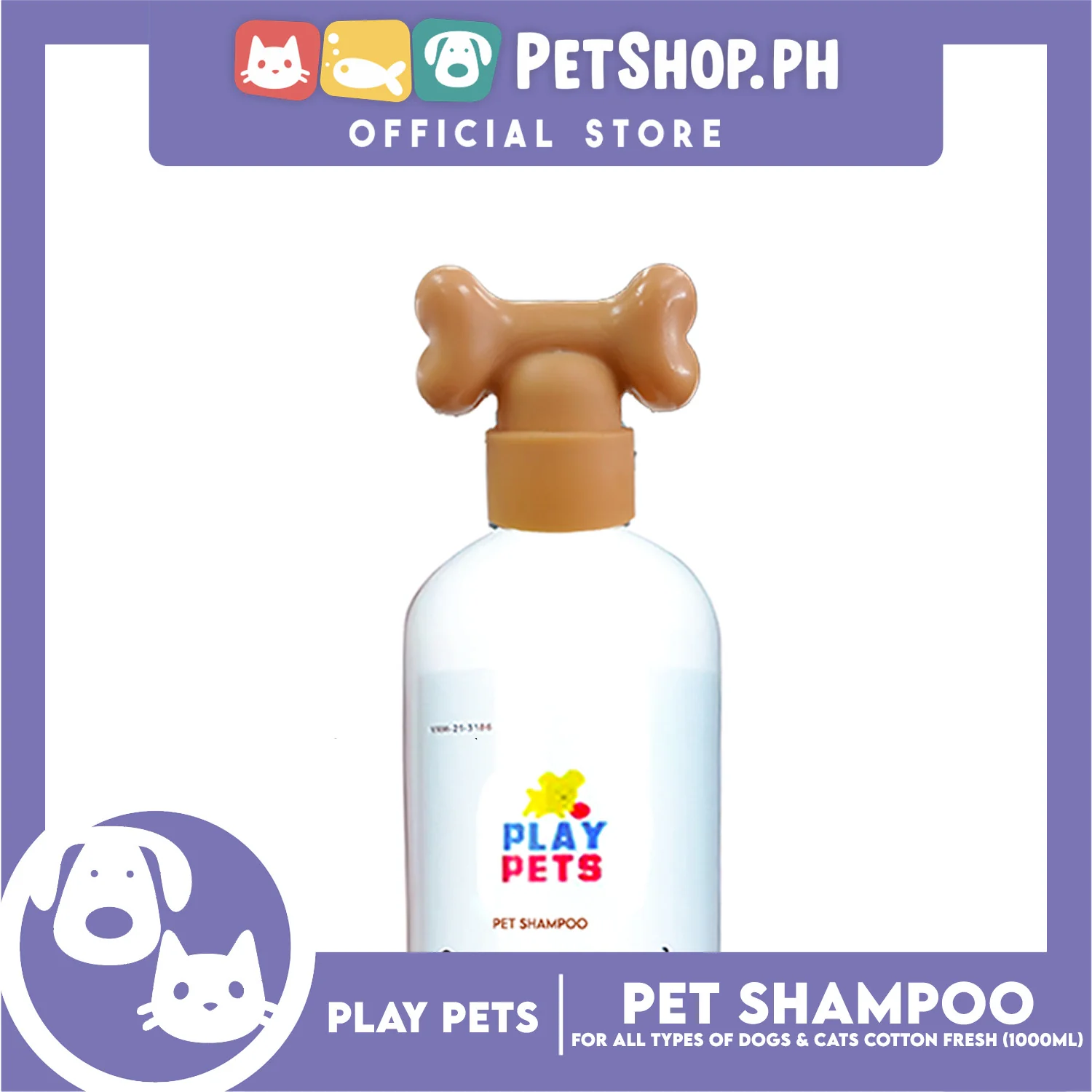 Play Pets Shampoo and Conditioner 1000ml (Fresh Cotton Scent) For All Types Of Dogs And Cats - Image 4