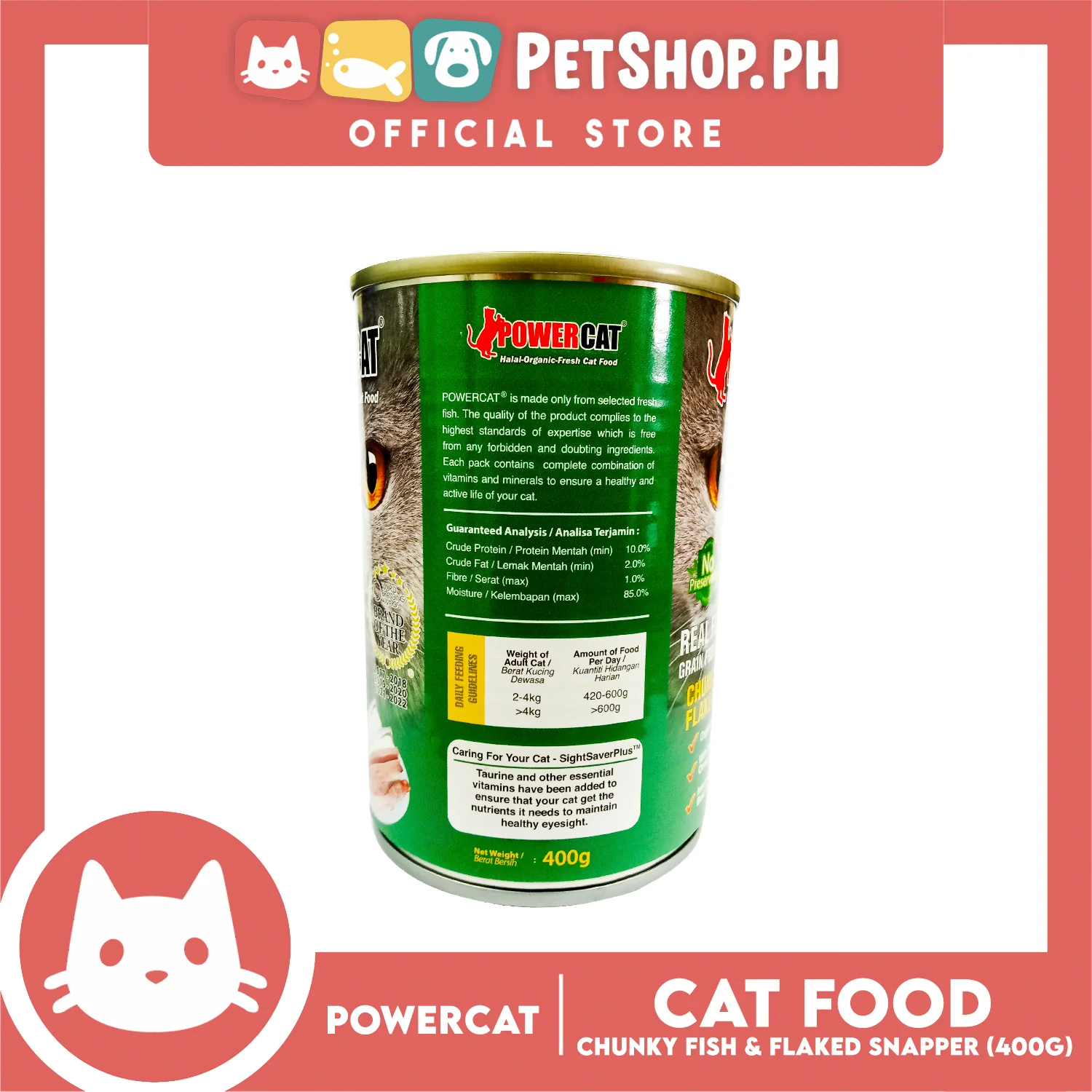 PowerCat Chunky Fish and Flaked Snapper 400g Wet Canned Cat Food - Image 3