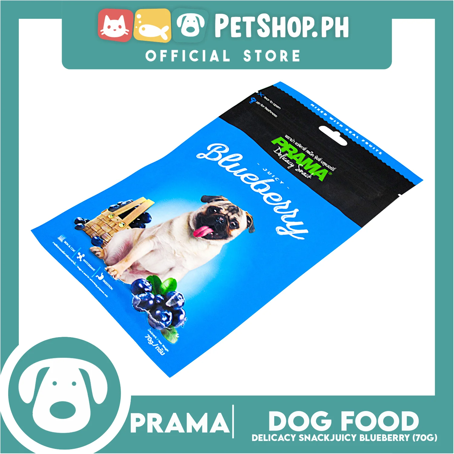 Prama Delicacy Snack Juicy Blueberry 70g Dog Treats - Image 2