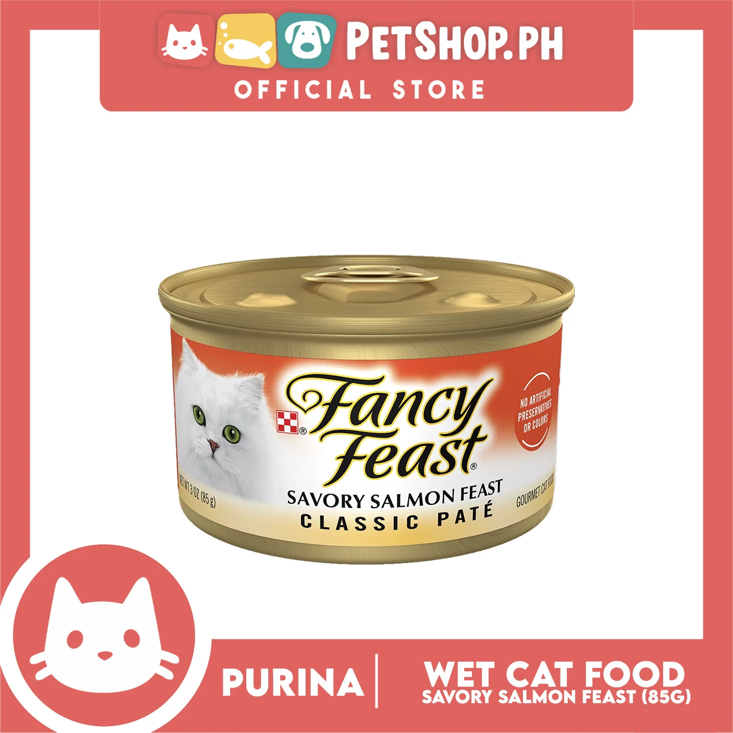 Purina Fancy Feast Classic Paste Savory Salmon Adult Wet Cat Food In Can 85g - Image 4