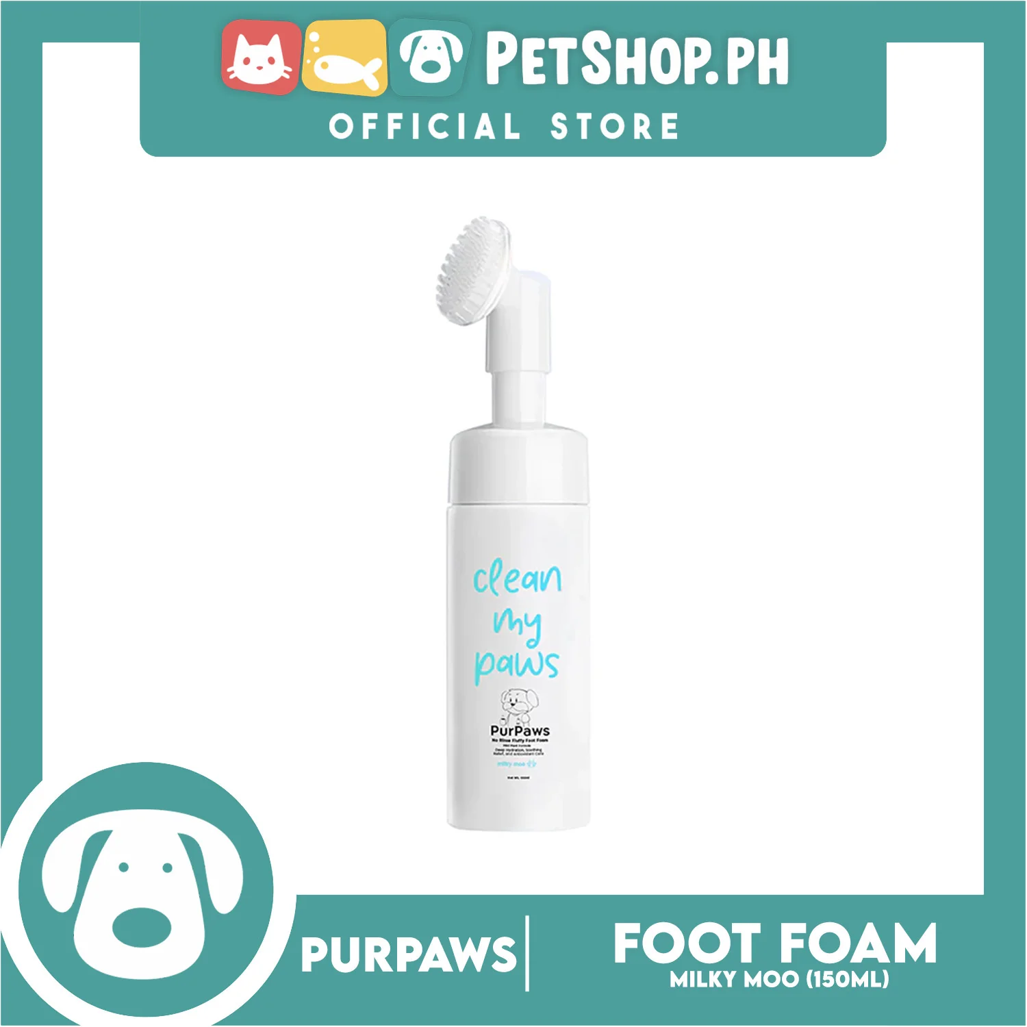 PurPaws Milky Moo Clean My Paws Foam 150ml - Image 2