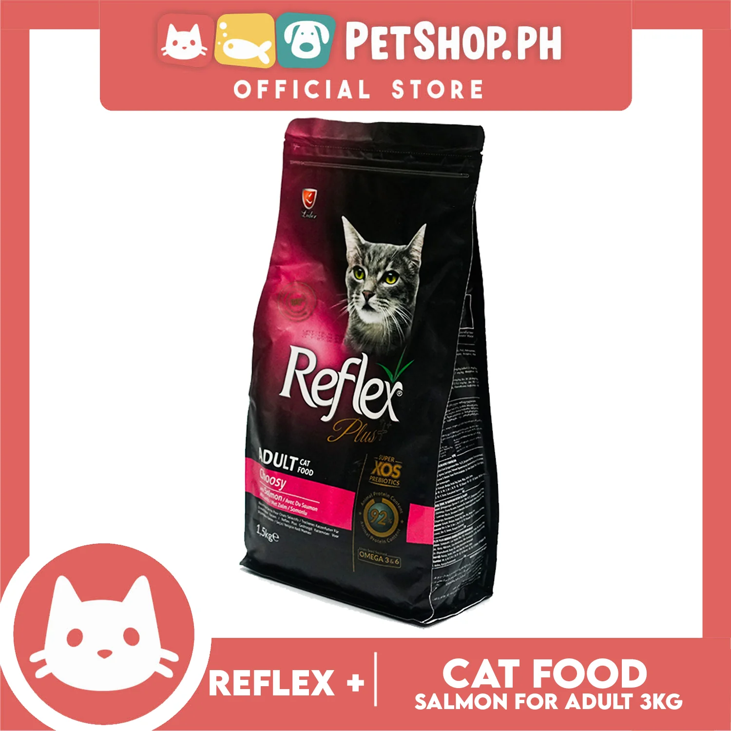 Reflex Adult Cat Food Choosy with Salmon 1.5kg - Image 4