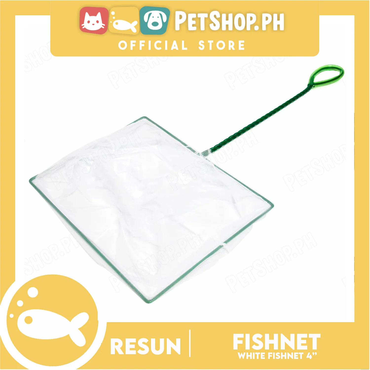 Resun Aquarium Fishnet with Handle 4'' (White) Fish Catch Net - Image 2