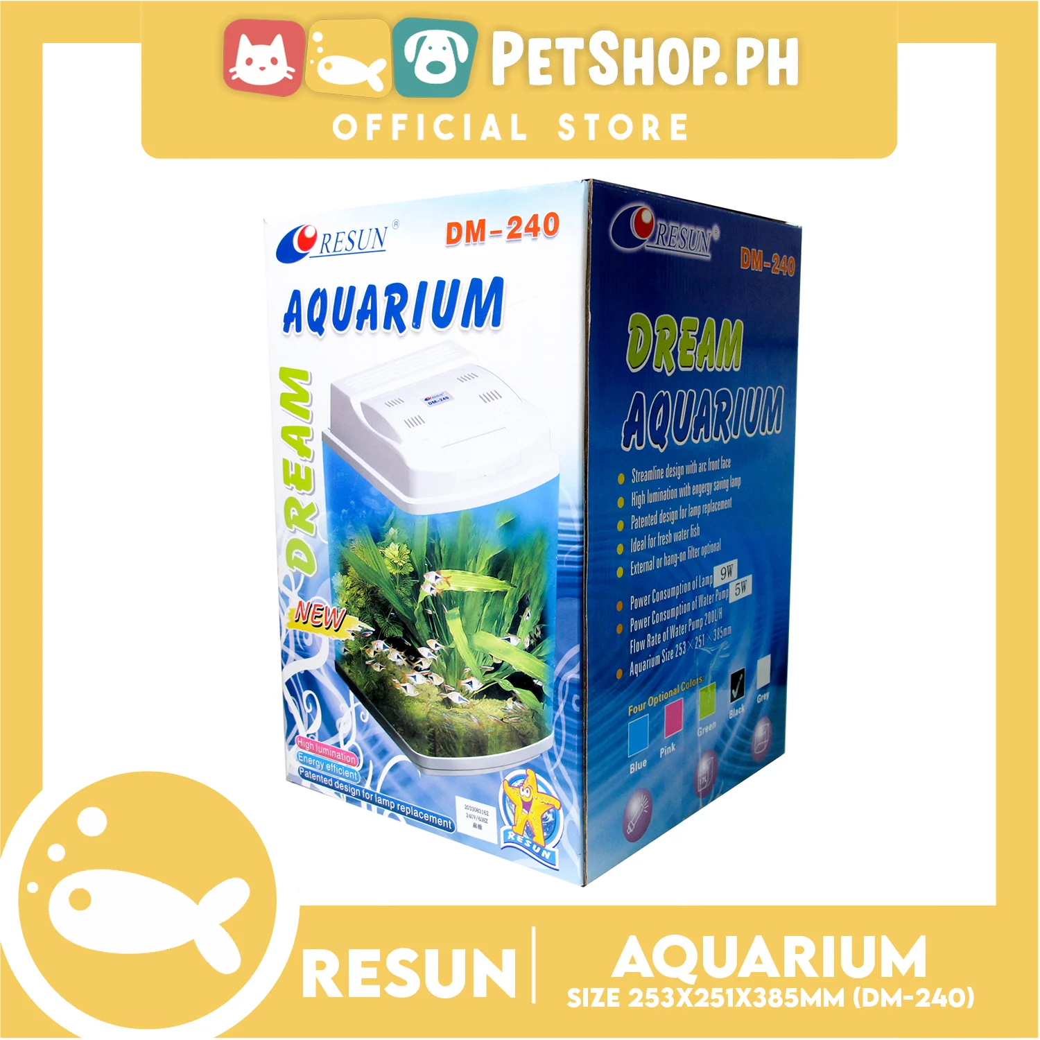 Resun Portait Dream Aquarium Fish Tank DM-240 Complete Set - Image 3