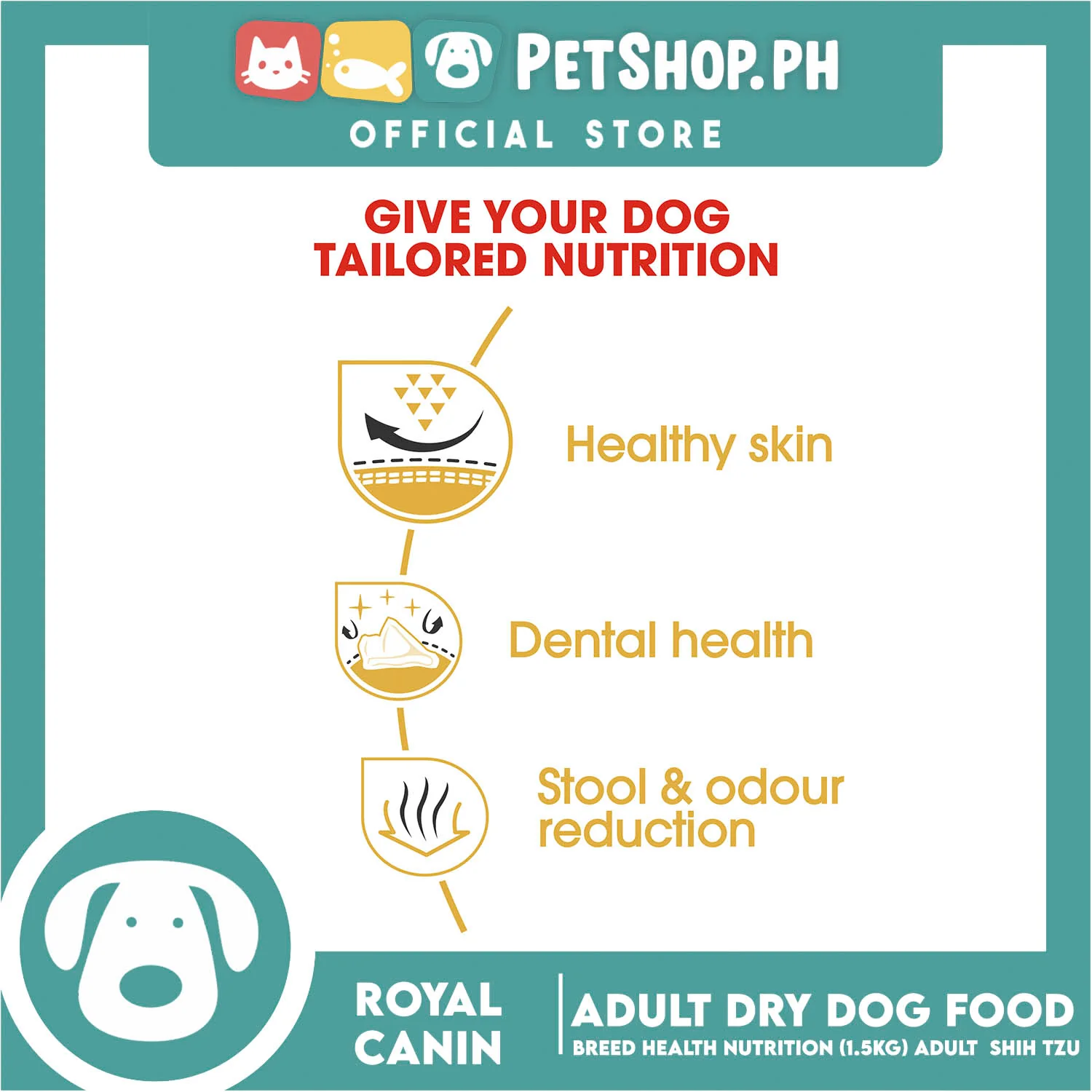 Royal Canin Shih Tzu Adult (1.5kg) Dry Dog Food - Breed Health Nutrition - Image 4