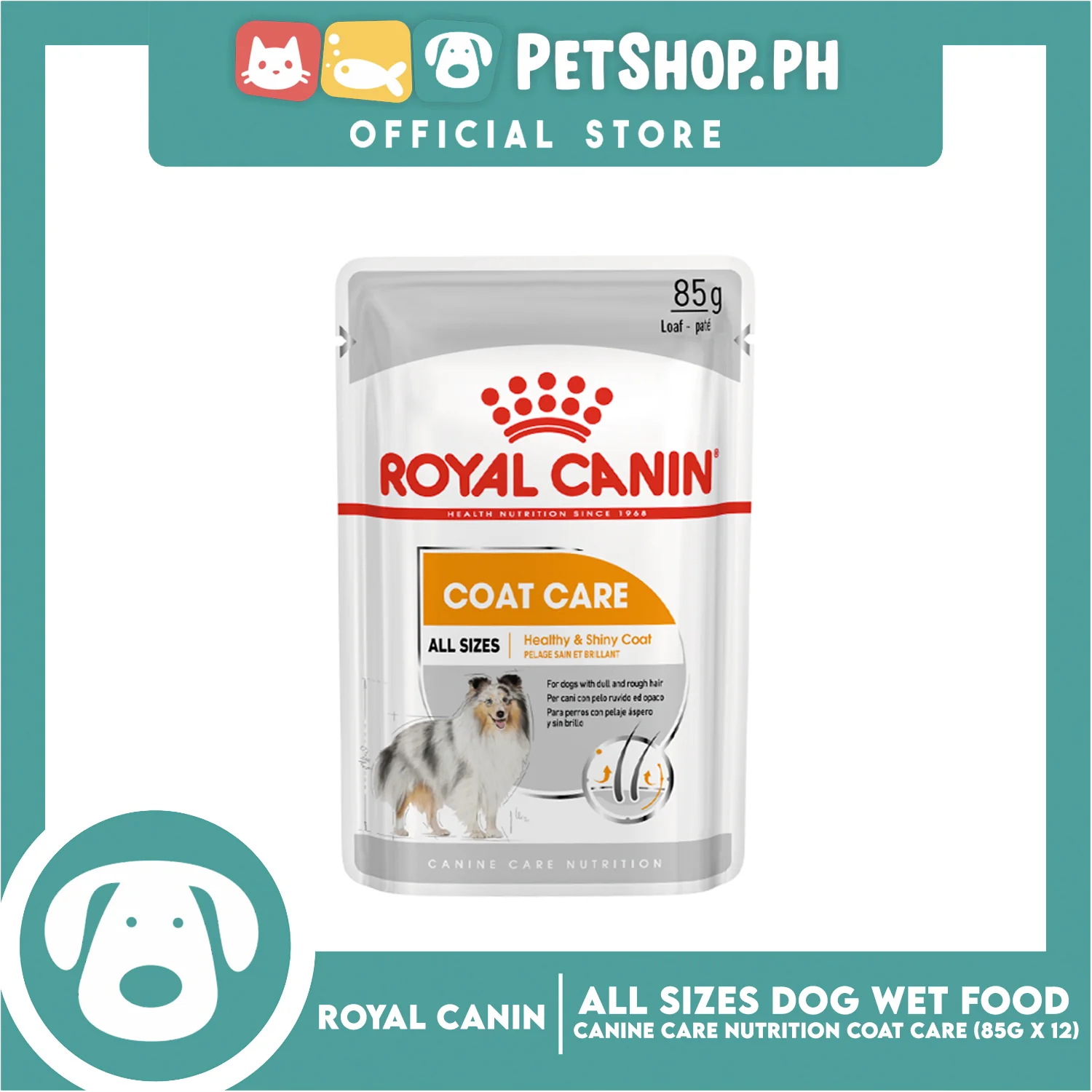 Royal Canin Coat Care Loaf (85g x 12) Adult Wet Dog Food - Canine Care Nutrition - Image 8