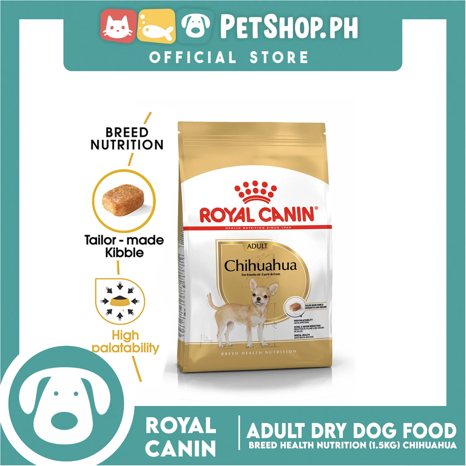 Royal Canin Chihuahua Adult (1.5kg) Dry Dog Food - Breed Health Nutrition - Image 2