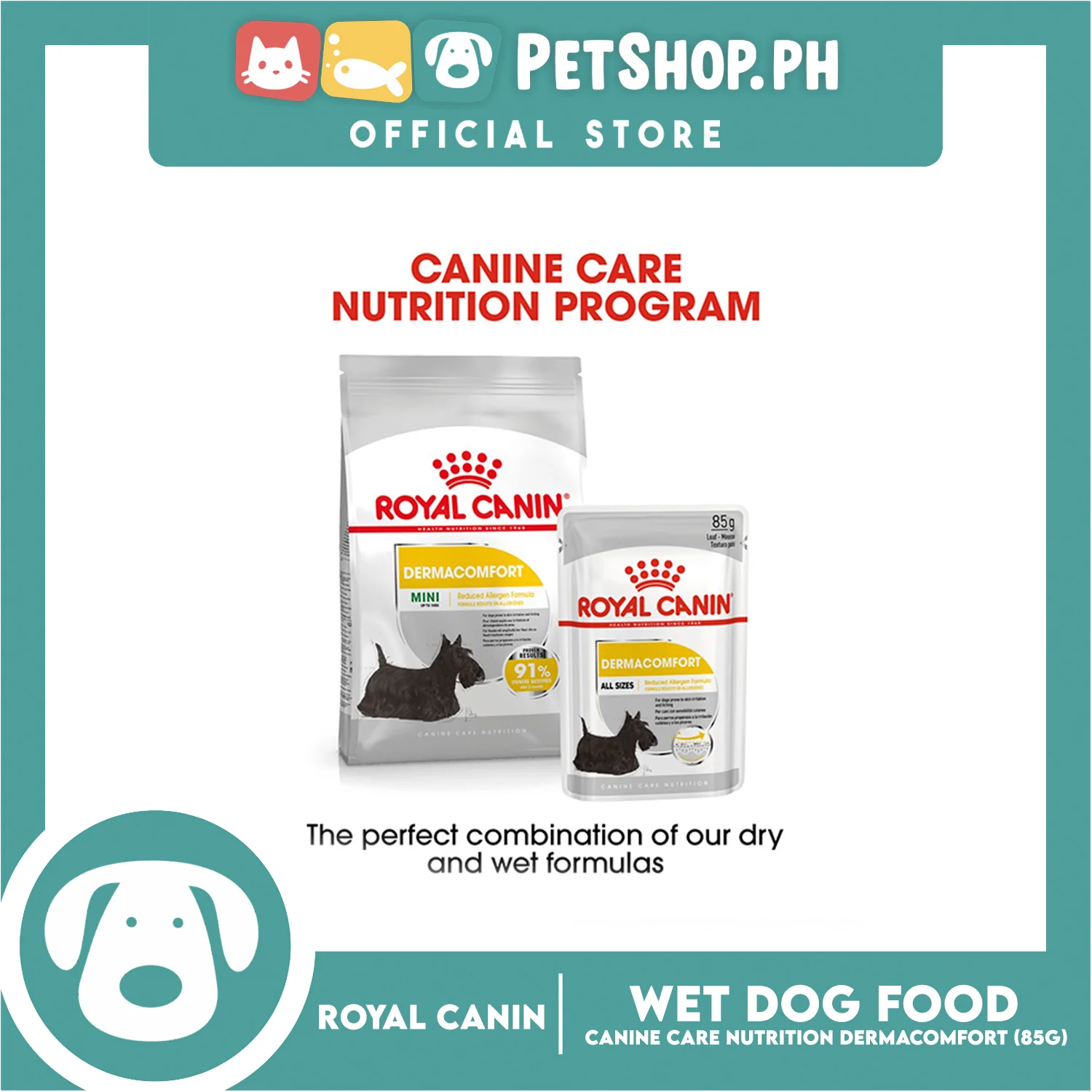 Royal Canin Dermacomfort Loaf (85g) Adult Wet Dog Food - Canine Care Nutrition - Image 5