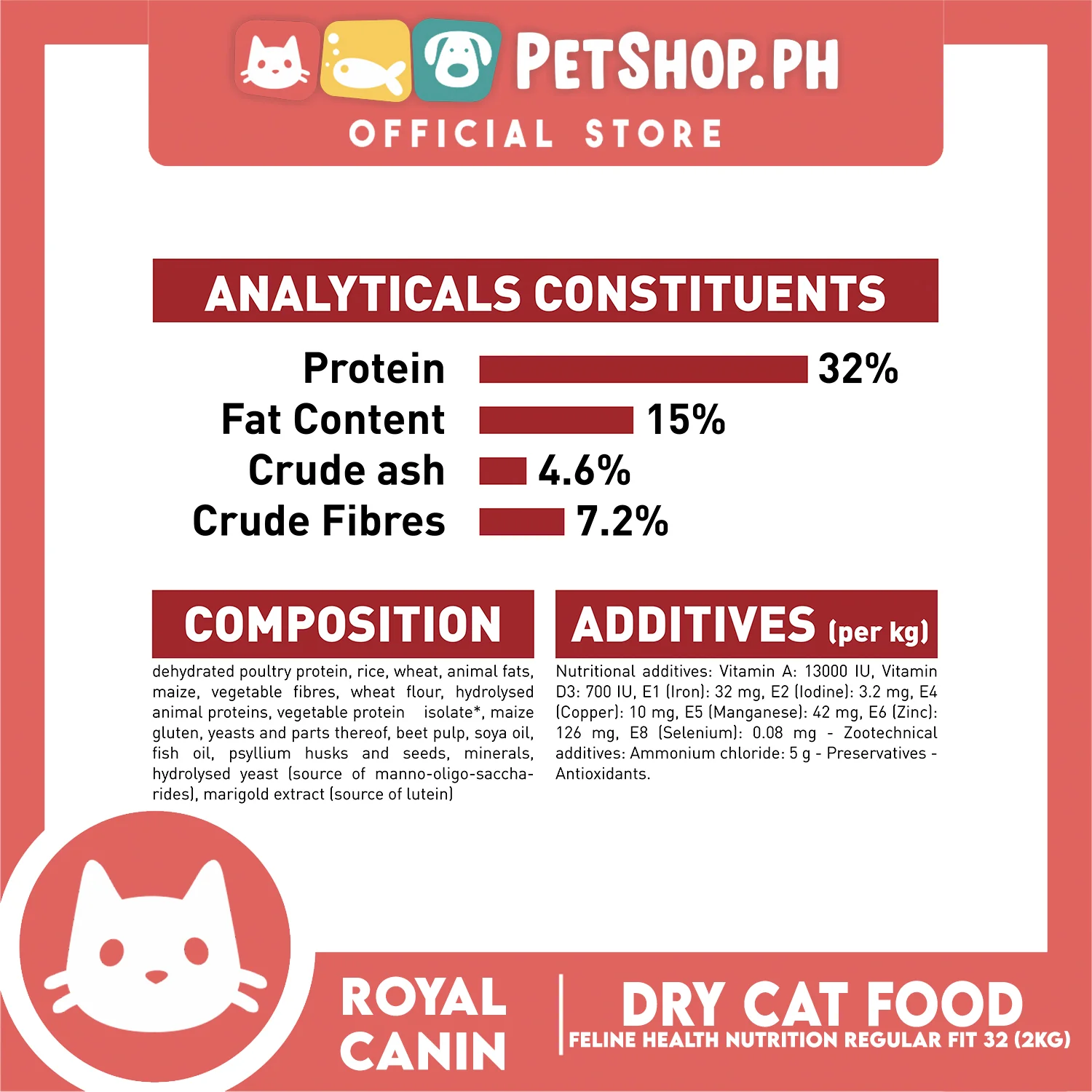 Royal Canin Fit 32 (2kg) Adult Dry Cat Food - Feline Health Nutrition - Image 2