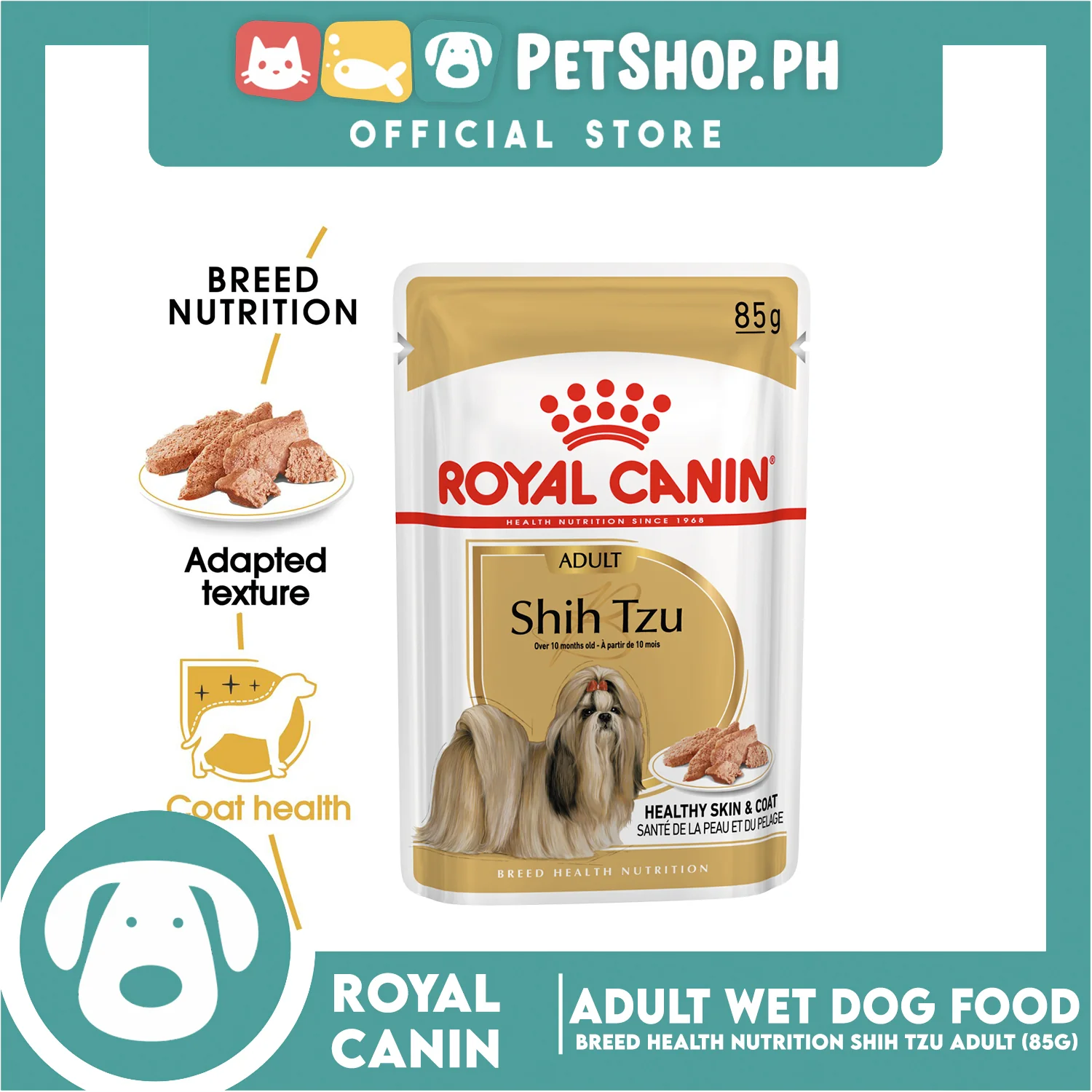 Royal Canin Shih Tzu Adult (85g) Wet Dog Food - Breed Health Nutrition - Image 2
