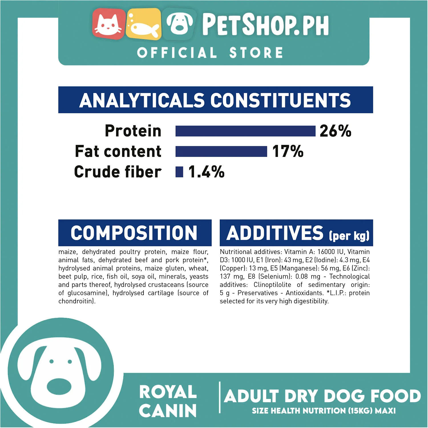 Royal Canin Maxi Adult Dry (15kg) Dog Food - Size Health Nutrition - Image 6