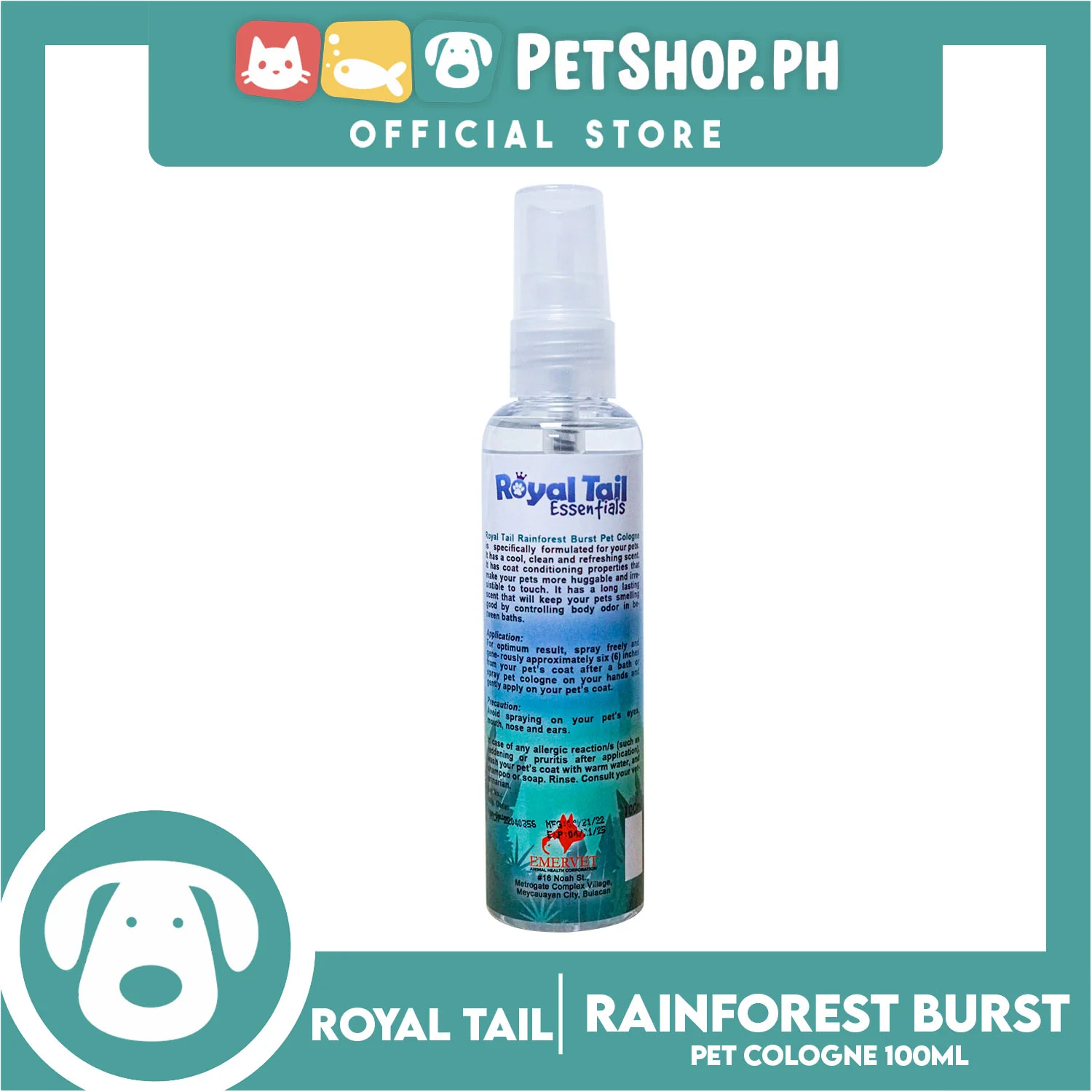 Royal Tail Essentials Pet Cologne (Rainforest Burst) 100ml - Image 2