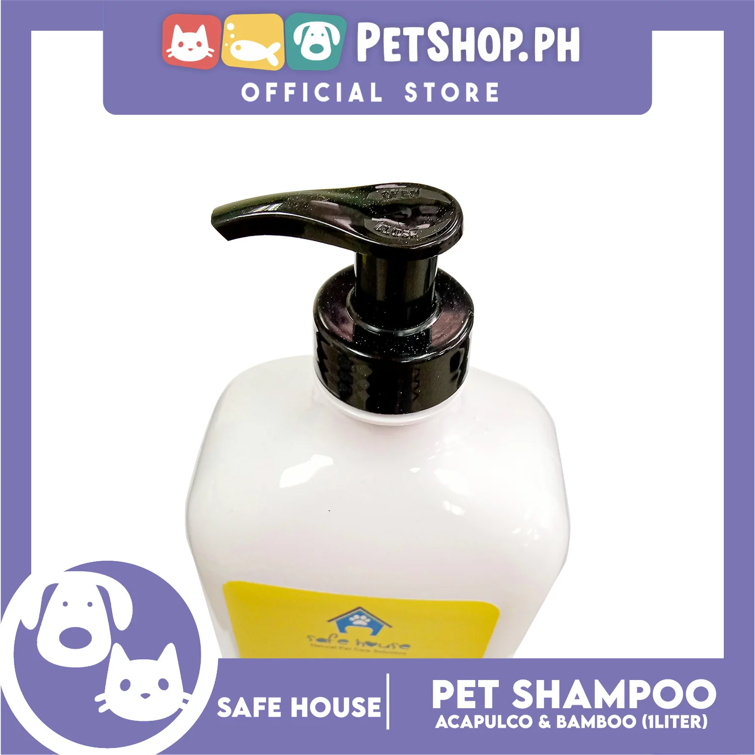 Safe House Natural Pet Care Solutions Pet Shampoo 1000ml (Acapulco and Bamboo) Healthy and Shiny Coat - Image 4