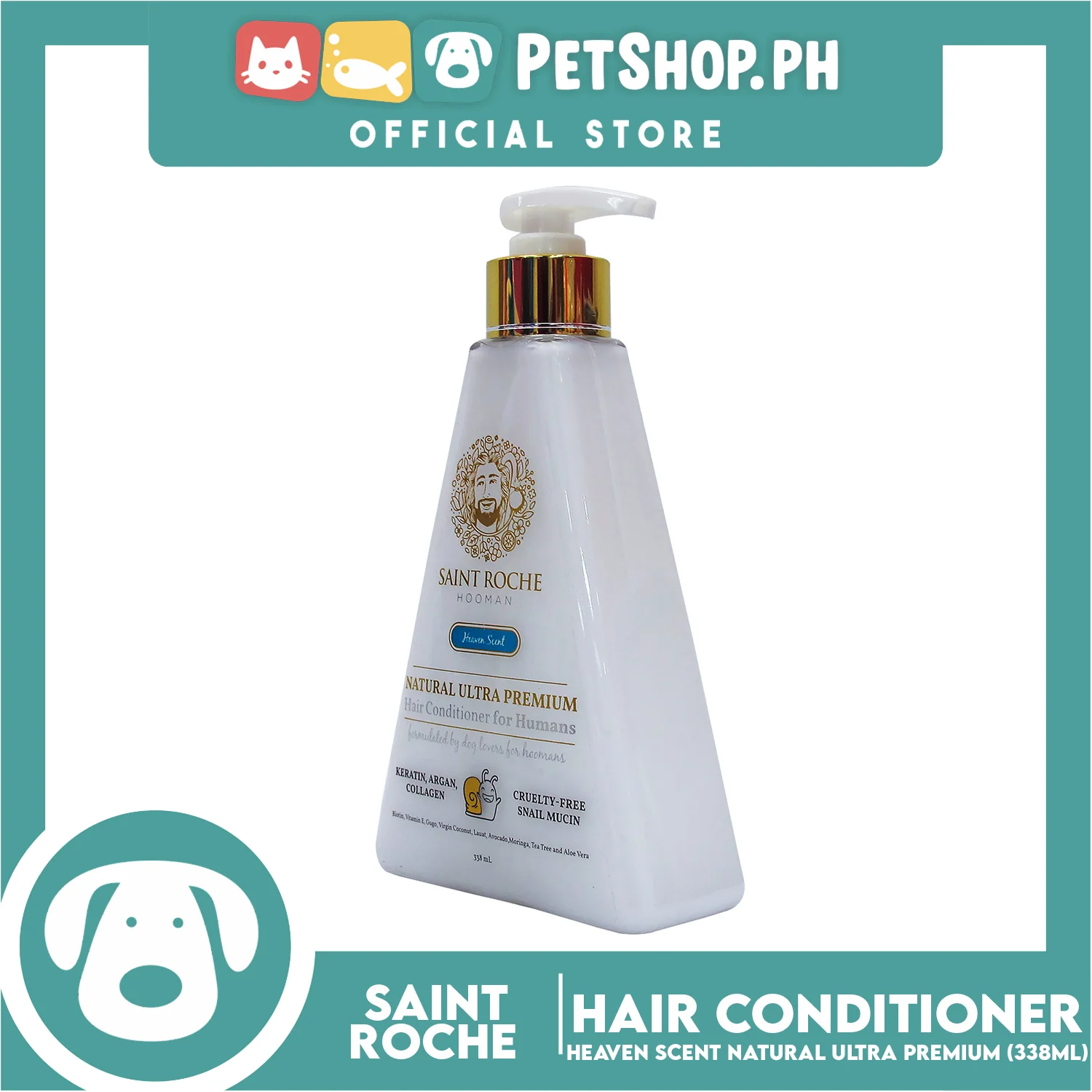 Saint Roche Hooman Natural Ultra Premium Conditioner (Heaven Scent) 338ml For The Skin and Coat of Your Dogs - Image 2