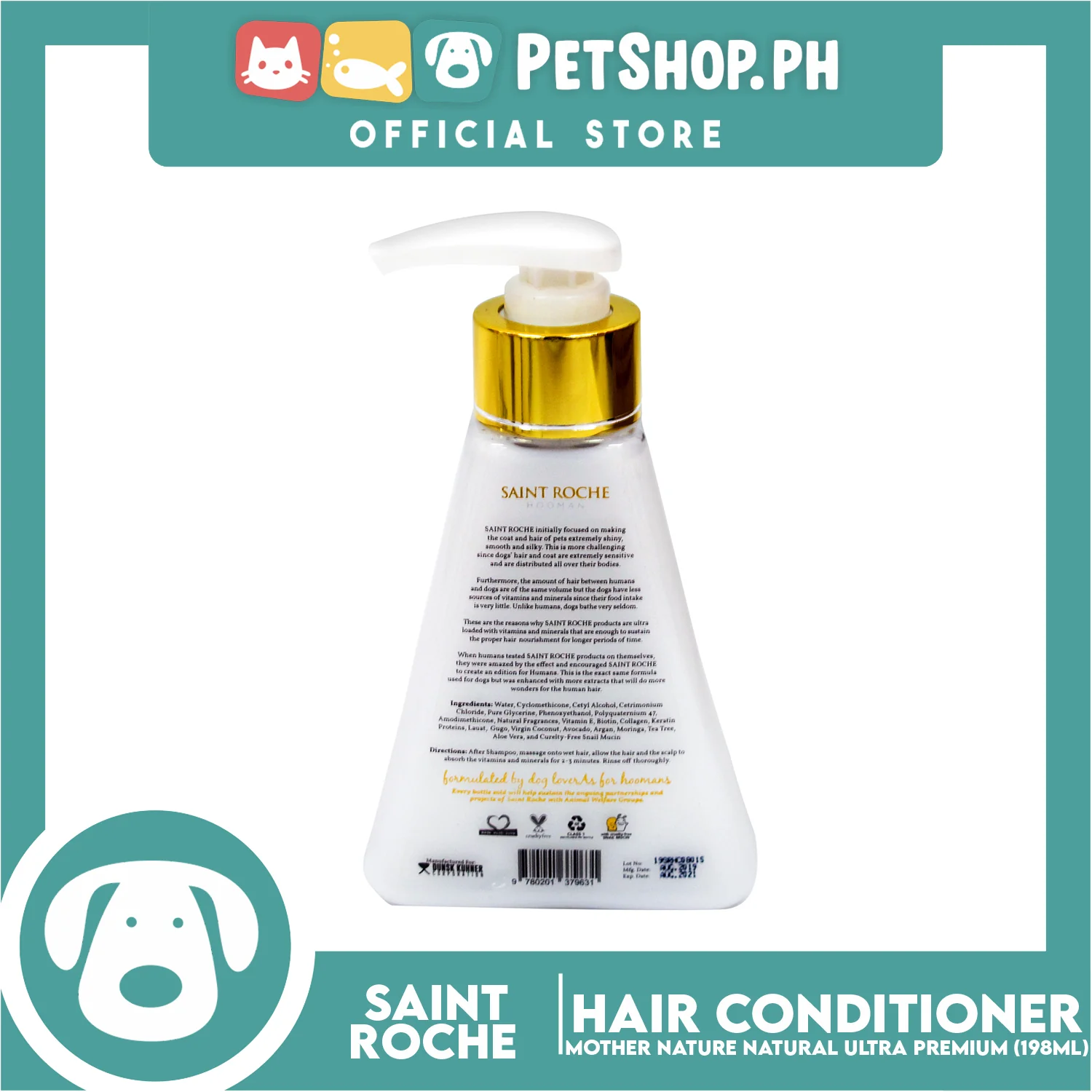 Saint Roche Hooman Conditioner Mother Nature 198ml Skin and Coat for Your Dogs - Image 3