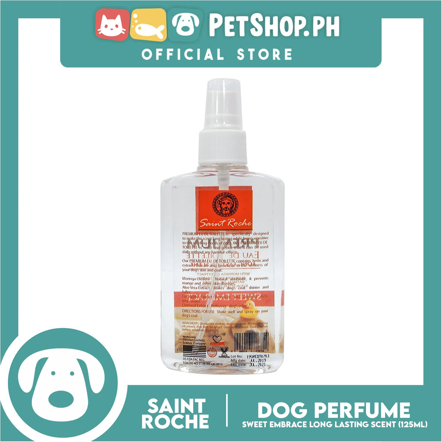Saint Roche Premium Eu De Toilette Scent (Sweet Embrace) 125ml Perfume for Your Dogs - Image 3