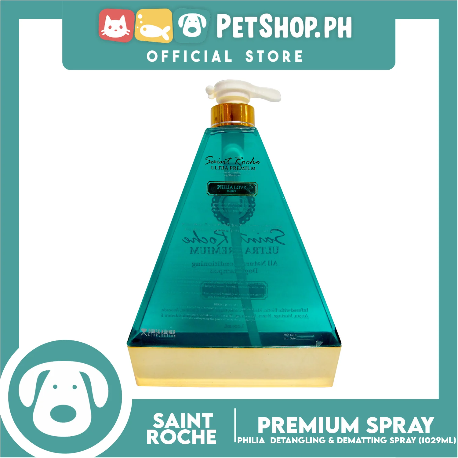 Saint Roche Ultra Premium Dog Shampoo Philia 1029ml - Image 3
