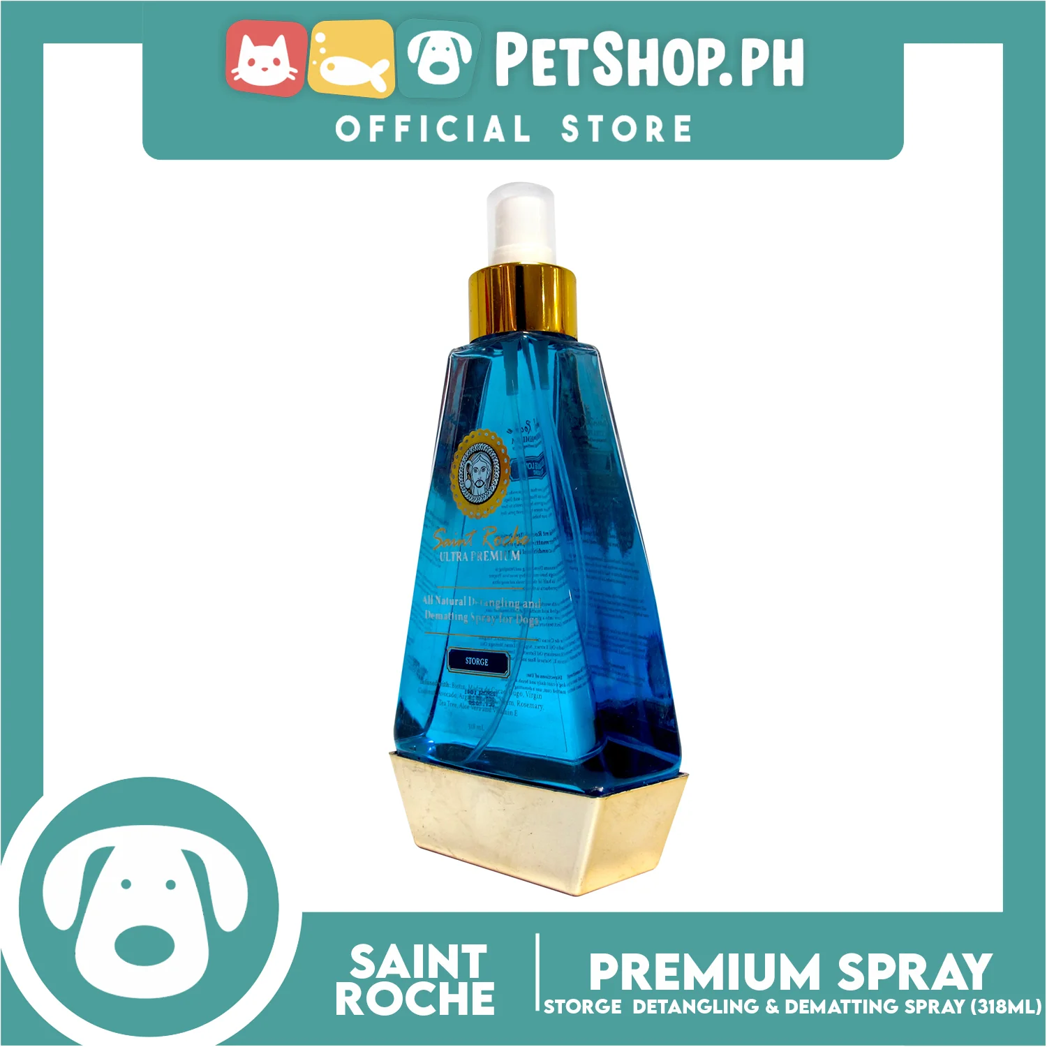 Saint Roche Ultra Premium All Natural Detangling and Dematting Spray for Dogs 318ml (Storge) - Image 3